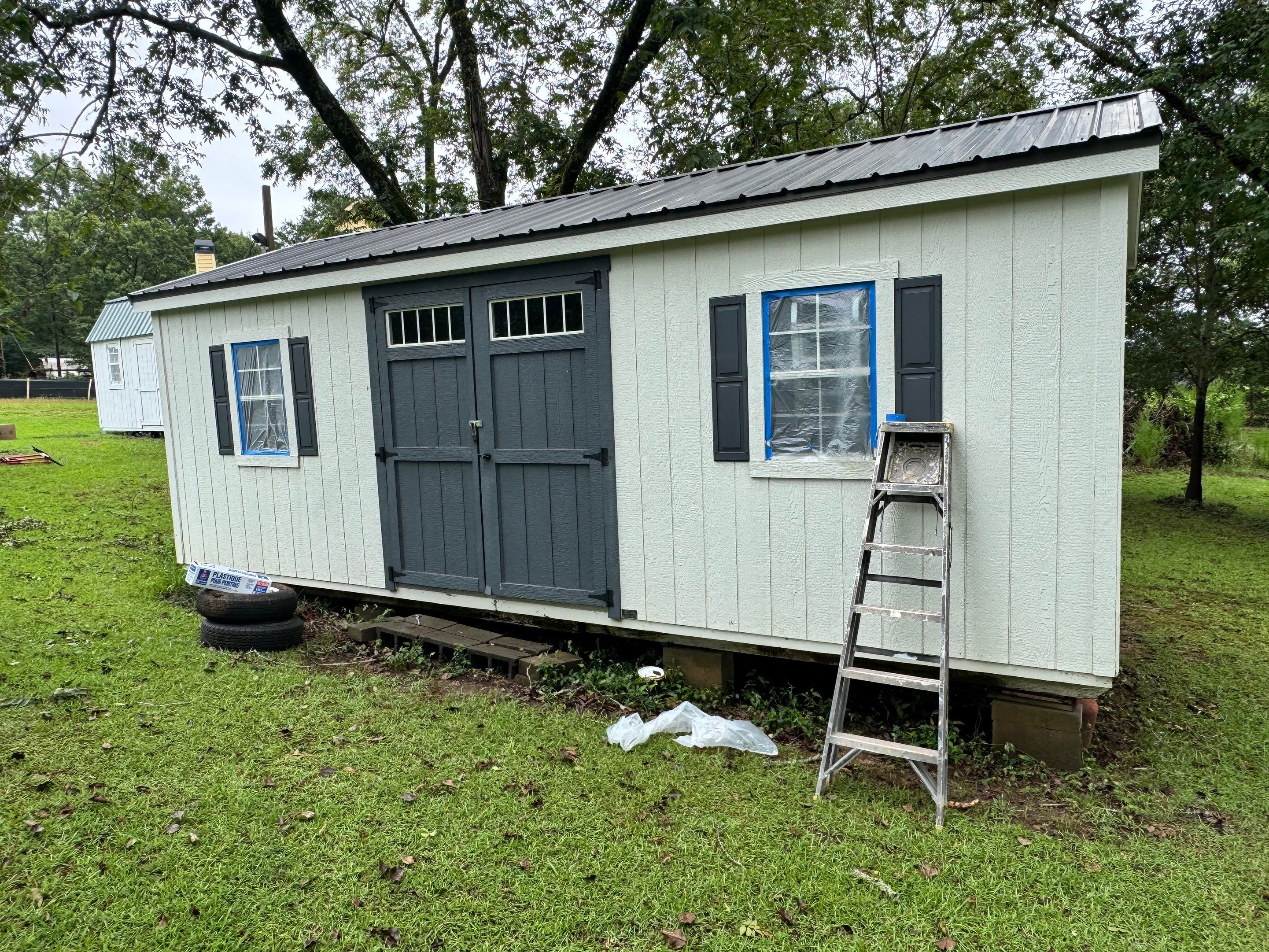 Social Circle Masonry Transformation with Dark Charcoal Exterior Painting by PGP Surface Solutions, LLC