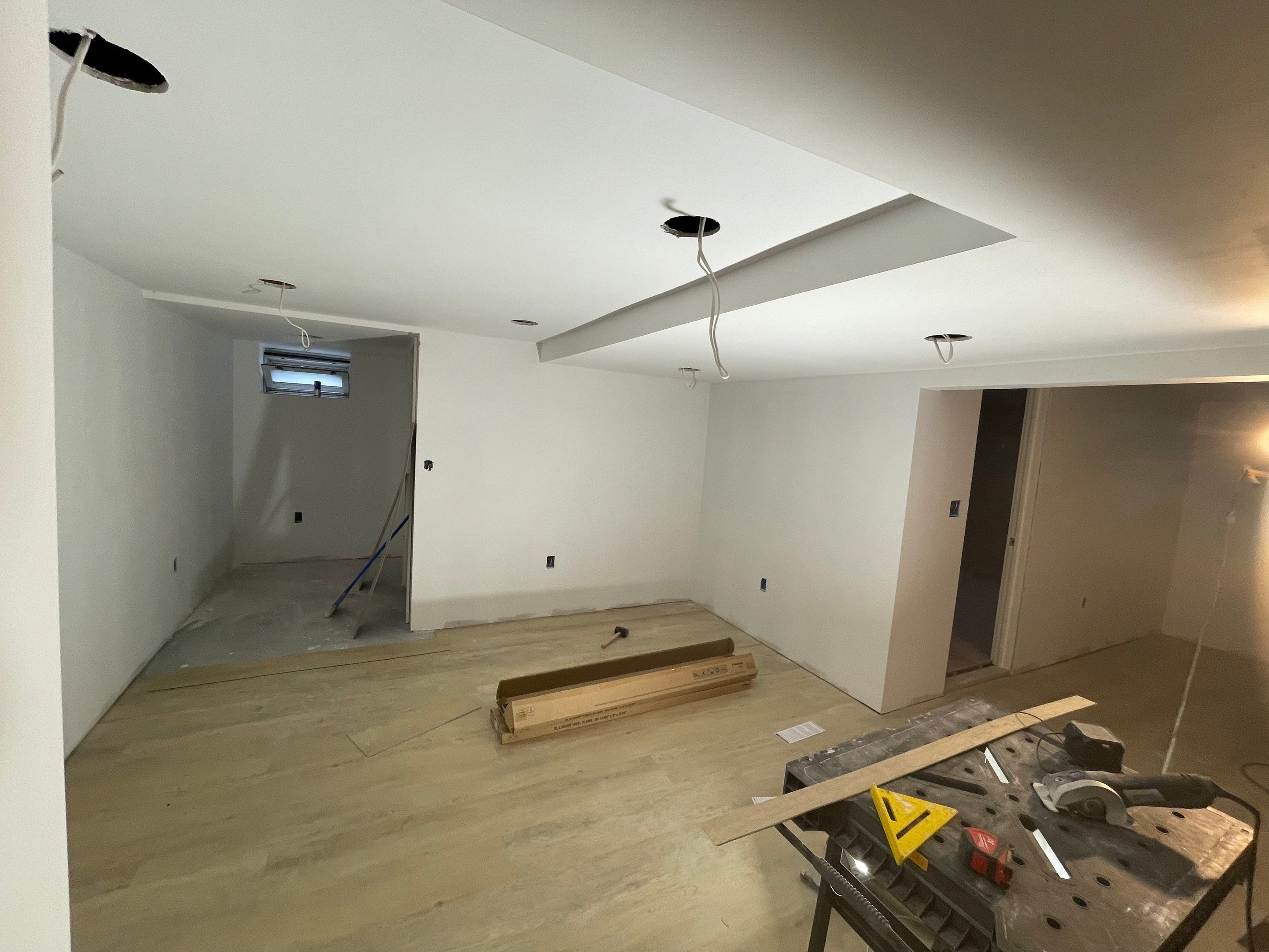 Basement Remodel using Wood by Home Concepts Construction