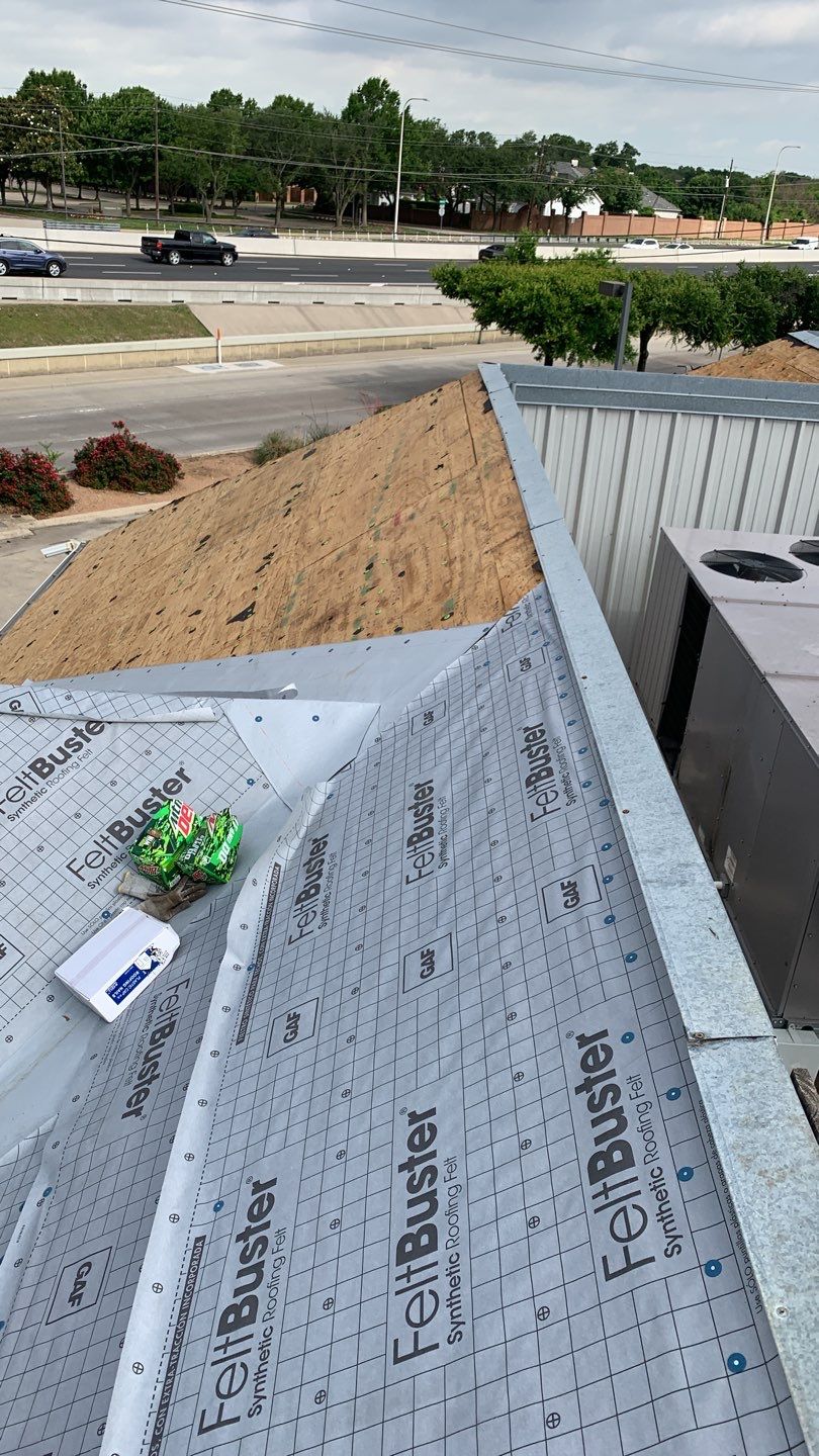 Commercial Roof Installation using GAF Shingles in Dallas Texas by Elite Roofing LLC