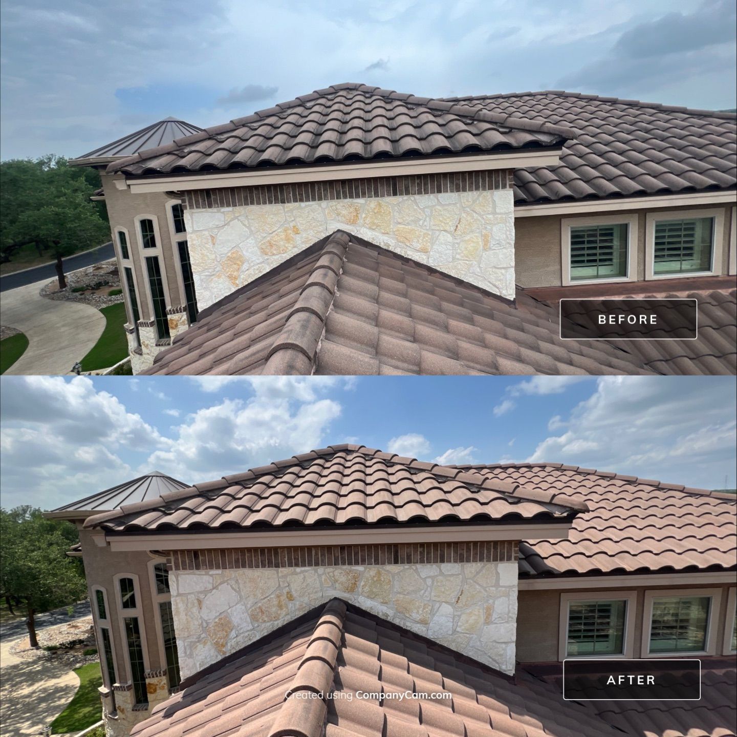Tile Roof Washing Project in Garden Ridge by Bright Choice