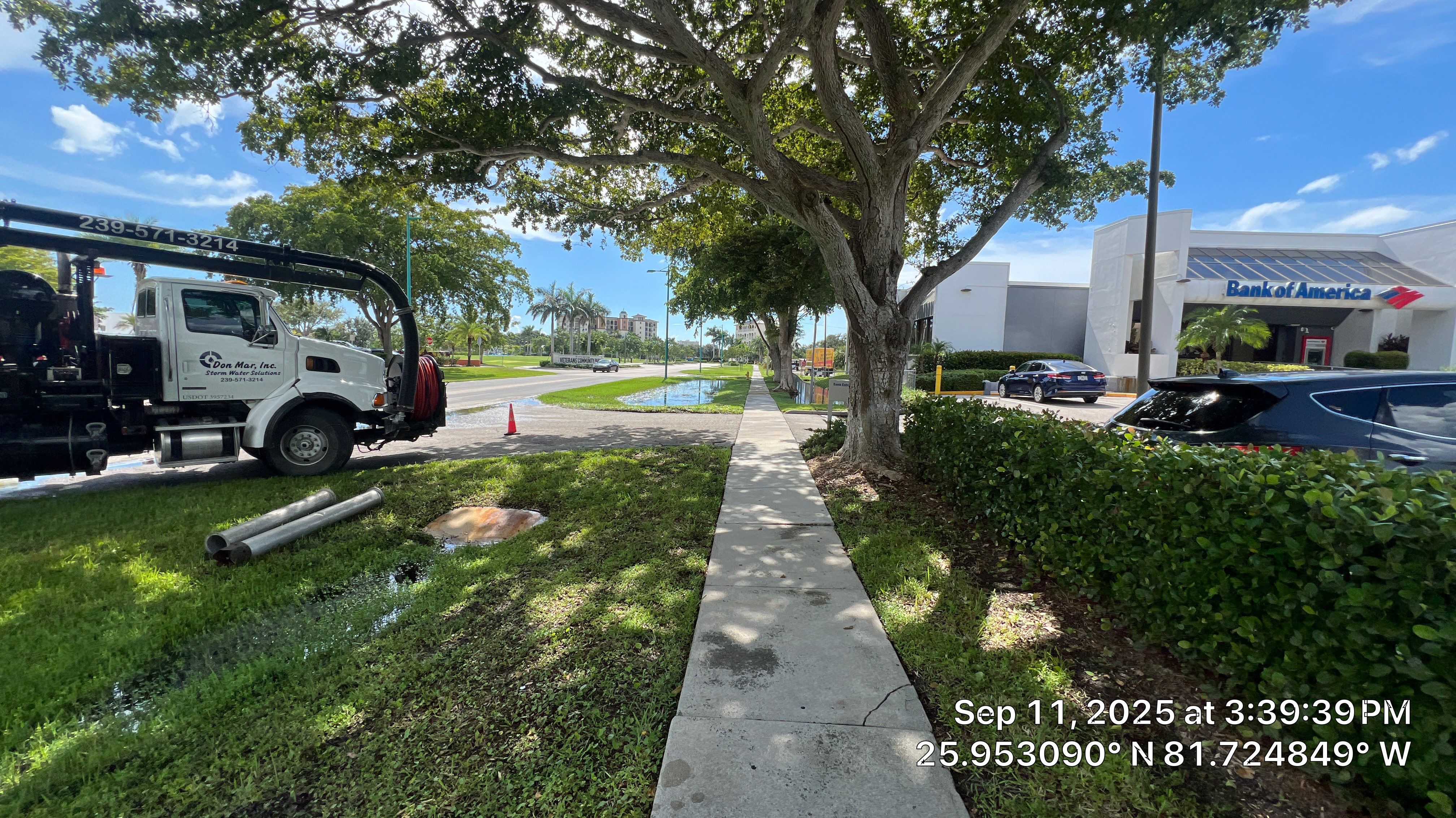Culvert Cleaning at Bank of America on Marco by Don Mar, Inc. Storm Water Solutions