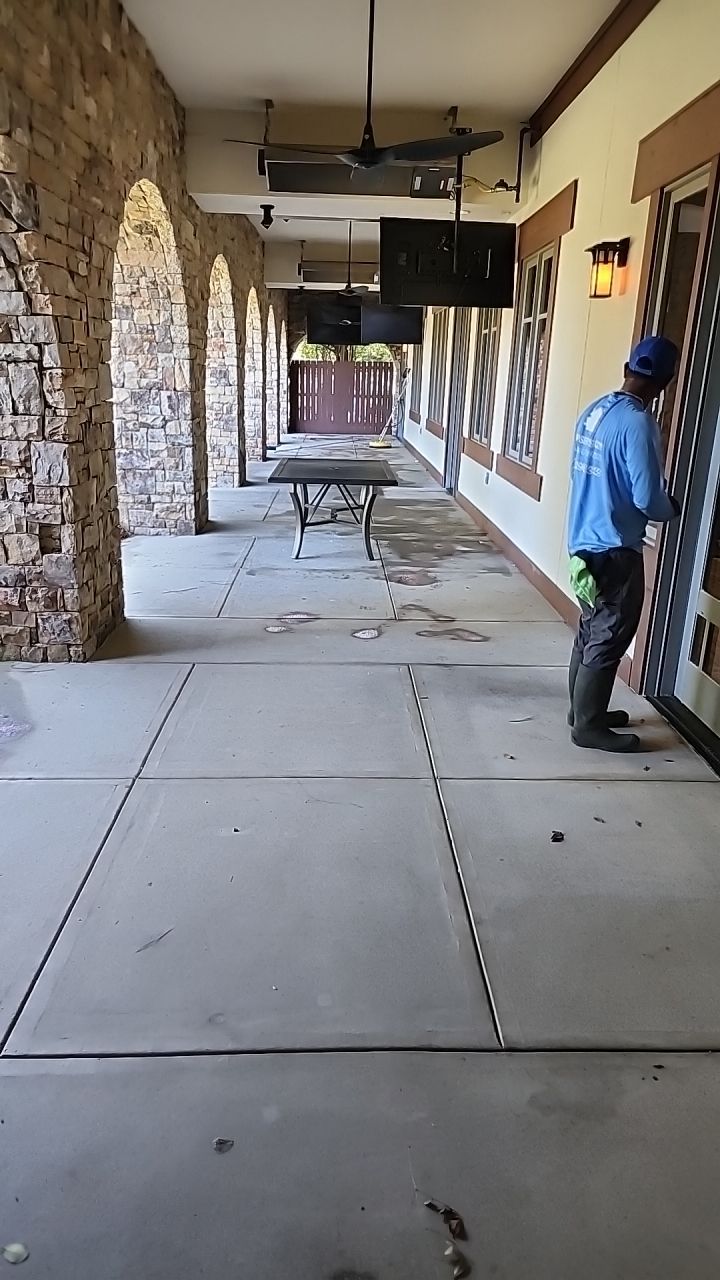 concrete Clean using cleaner by Power Wash Masters LLC
