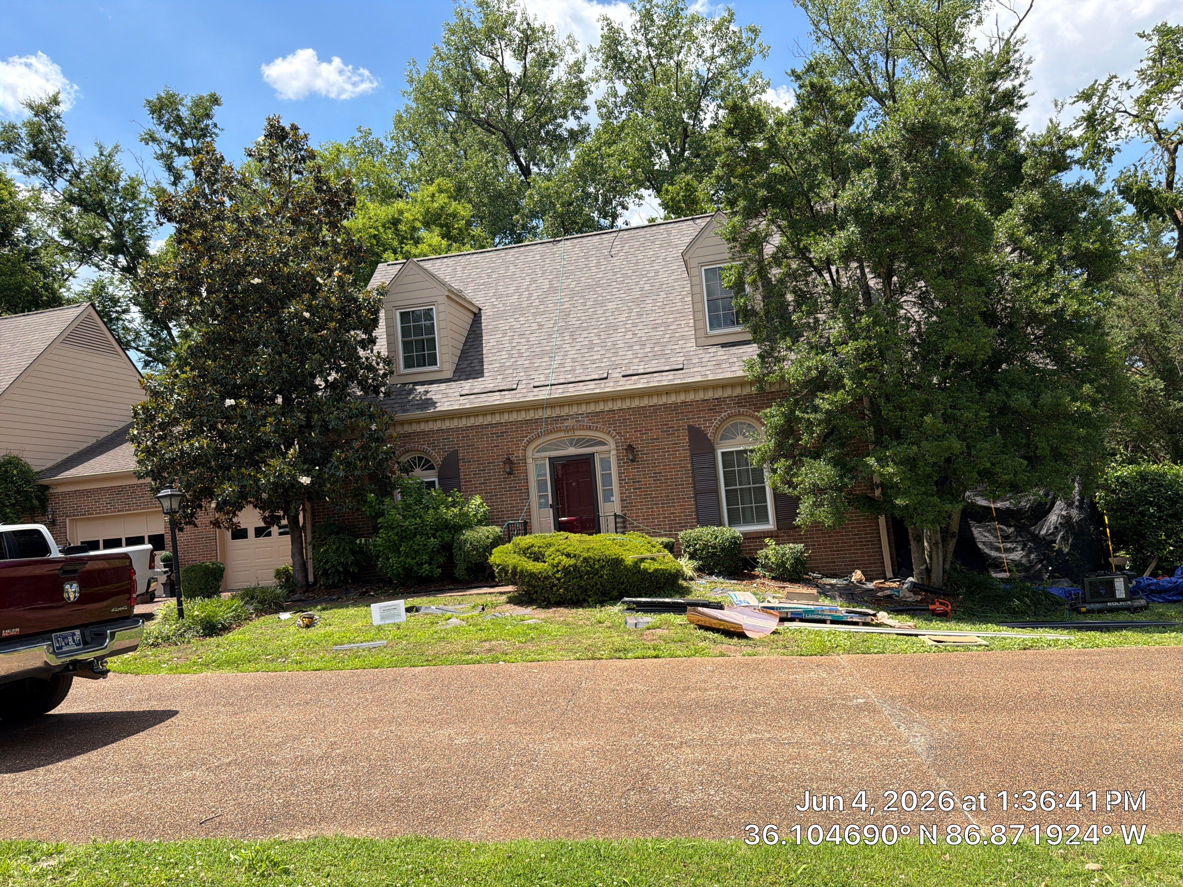 Roof Tree Damage- Repair Roof Framing and Replace Shingle Roof System In Belle Meade  by Roofworx 
