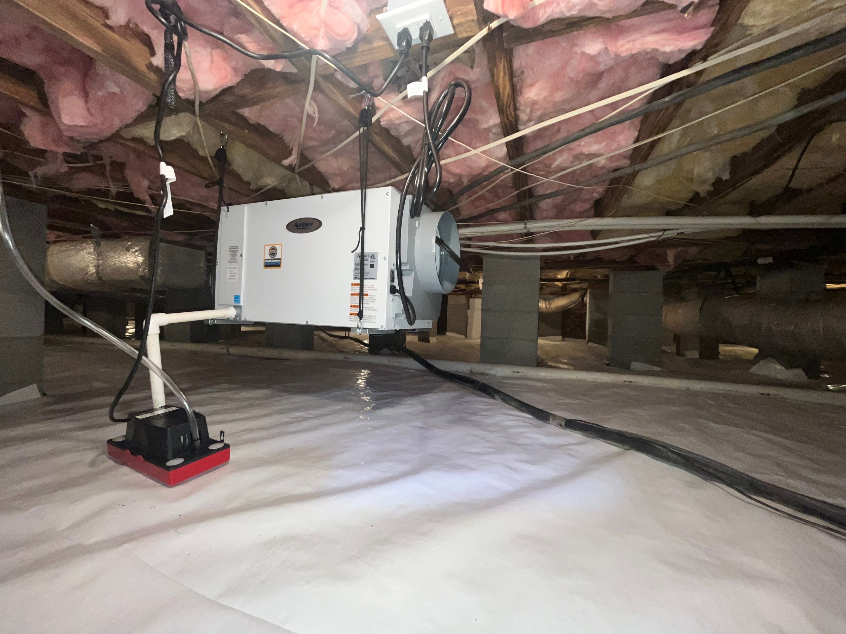 Dehumidifier and Moisture Barrier install with Structural repairs. by Impact Crawlspace