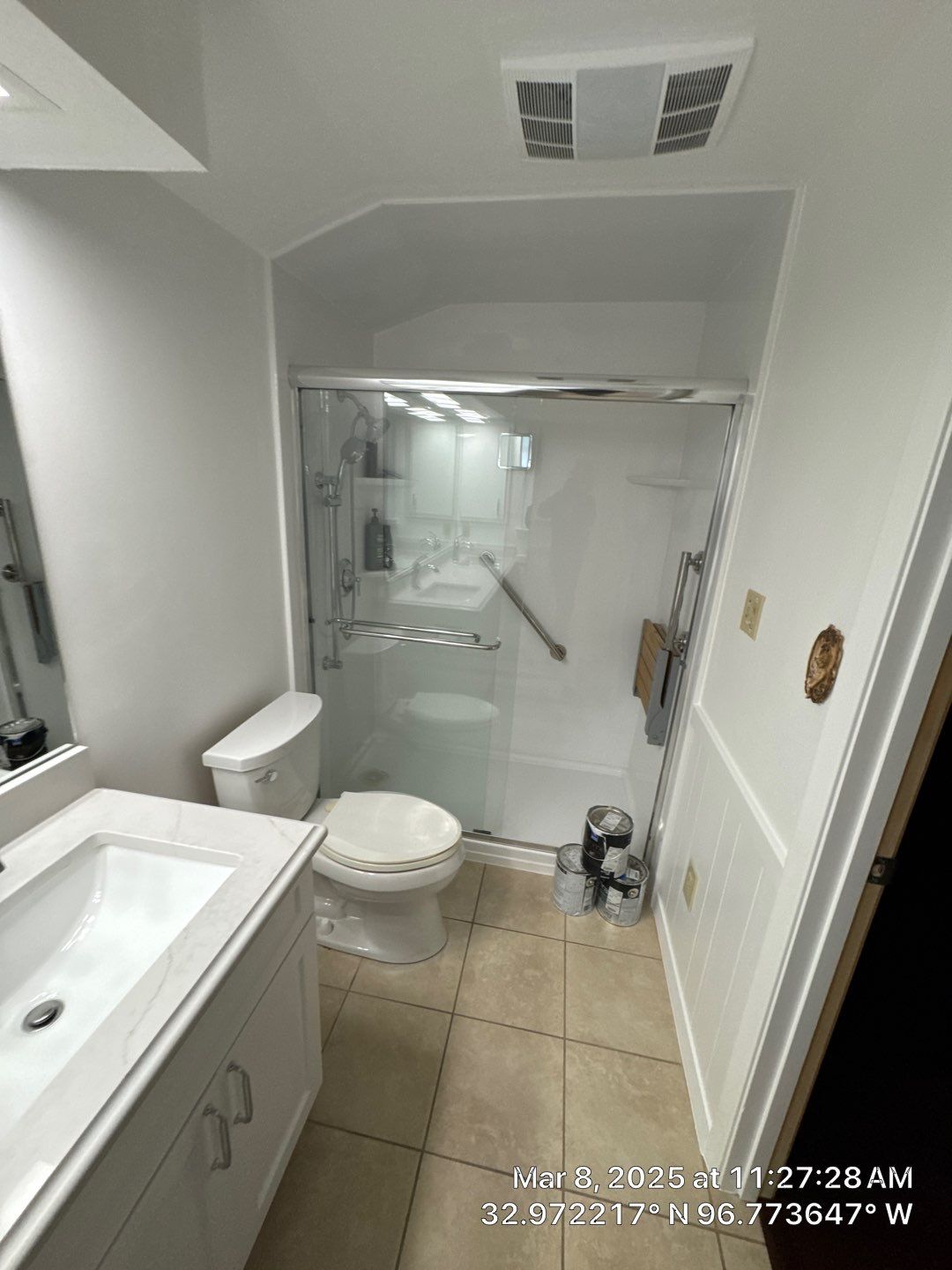 Reconstruction of bathroom after mold remediation by SLM General Contractors & Roofing