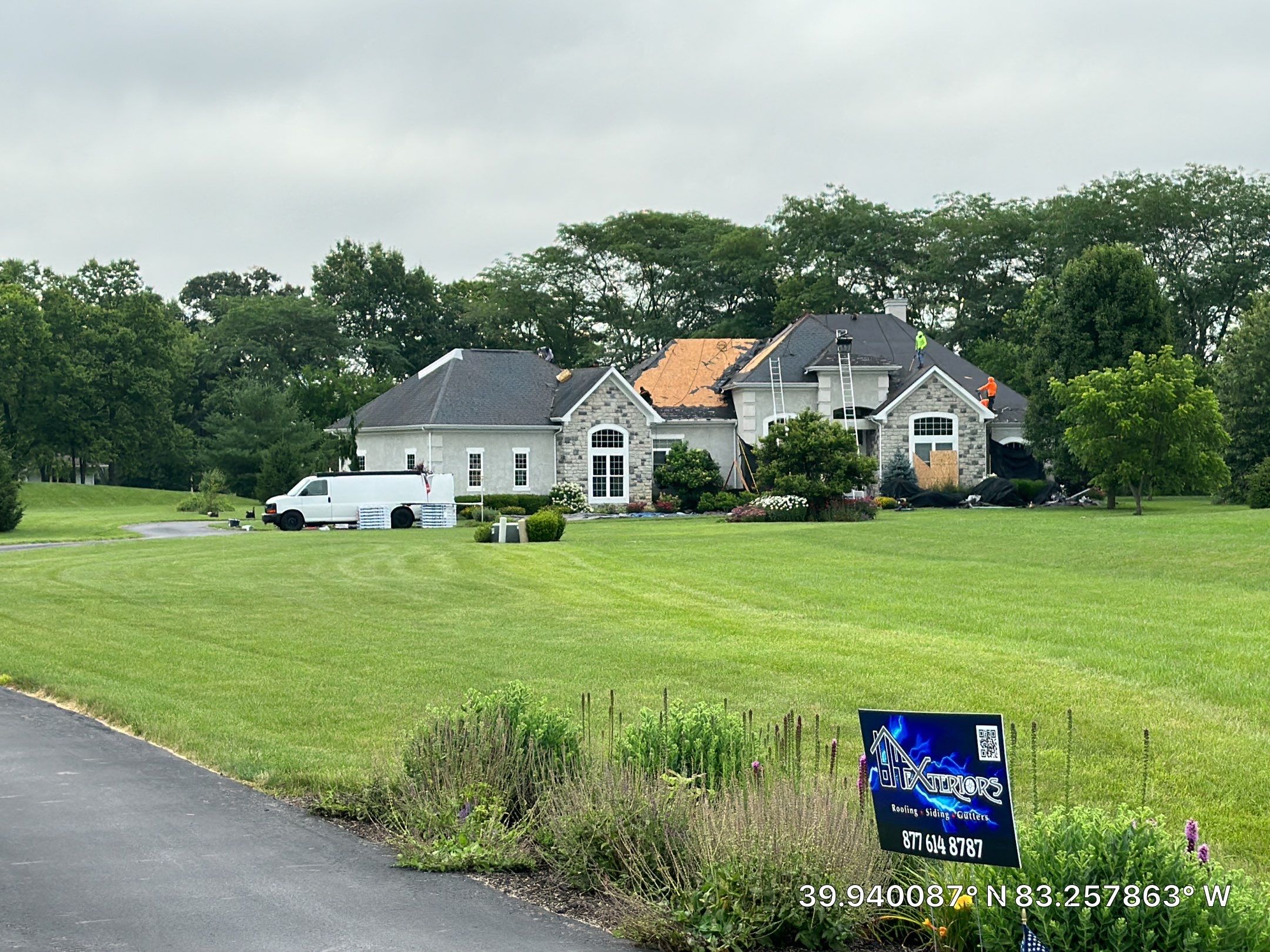 Residential Roofing Installation using Atlas Pinnacle Black Shingles by 614 Exteriors