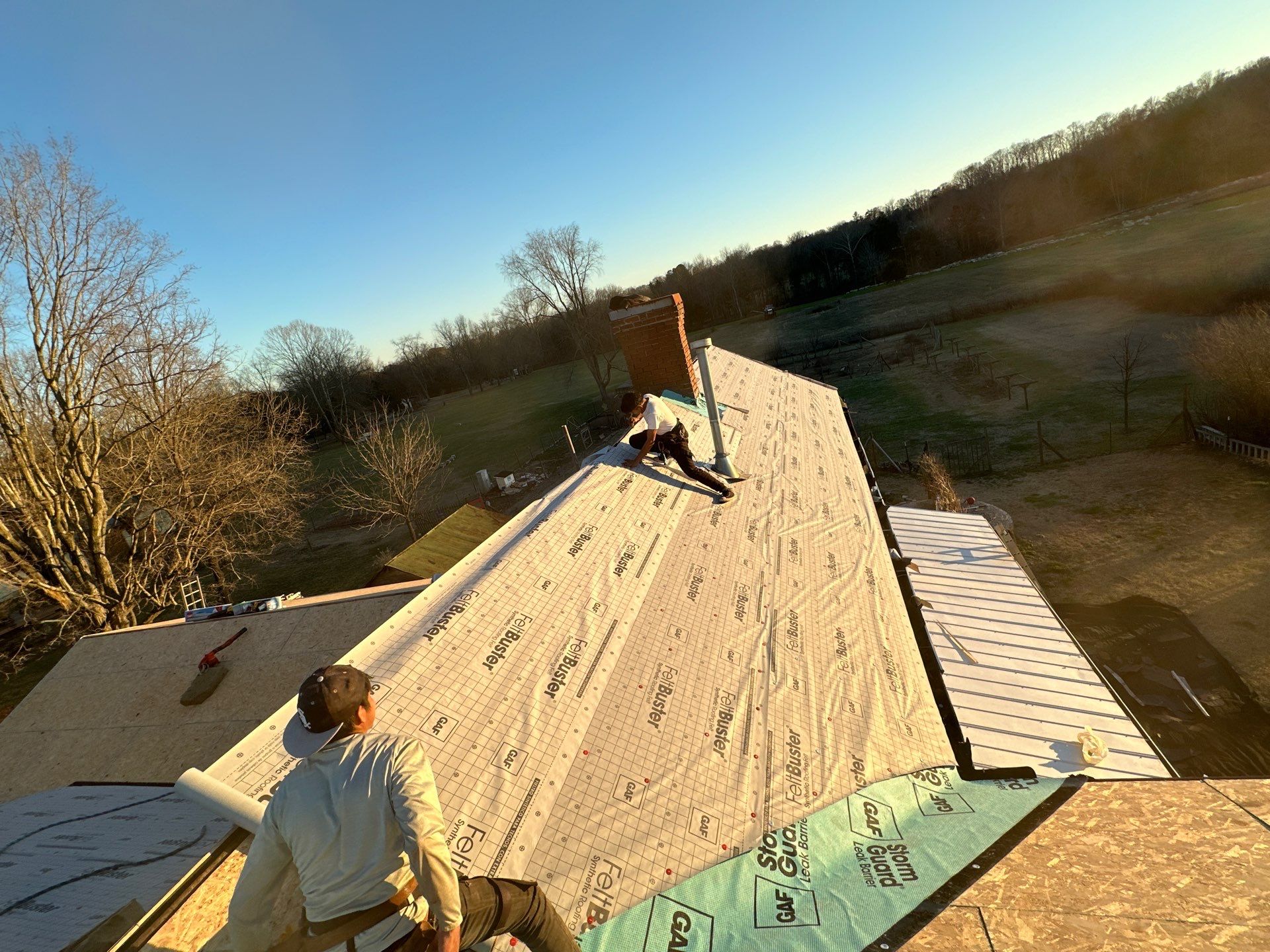 Residential Roofing Installation using GAF Timberline HDZ Harvest Blend in Nantucket Morning by Undersun Roofing 