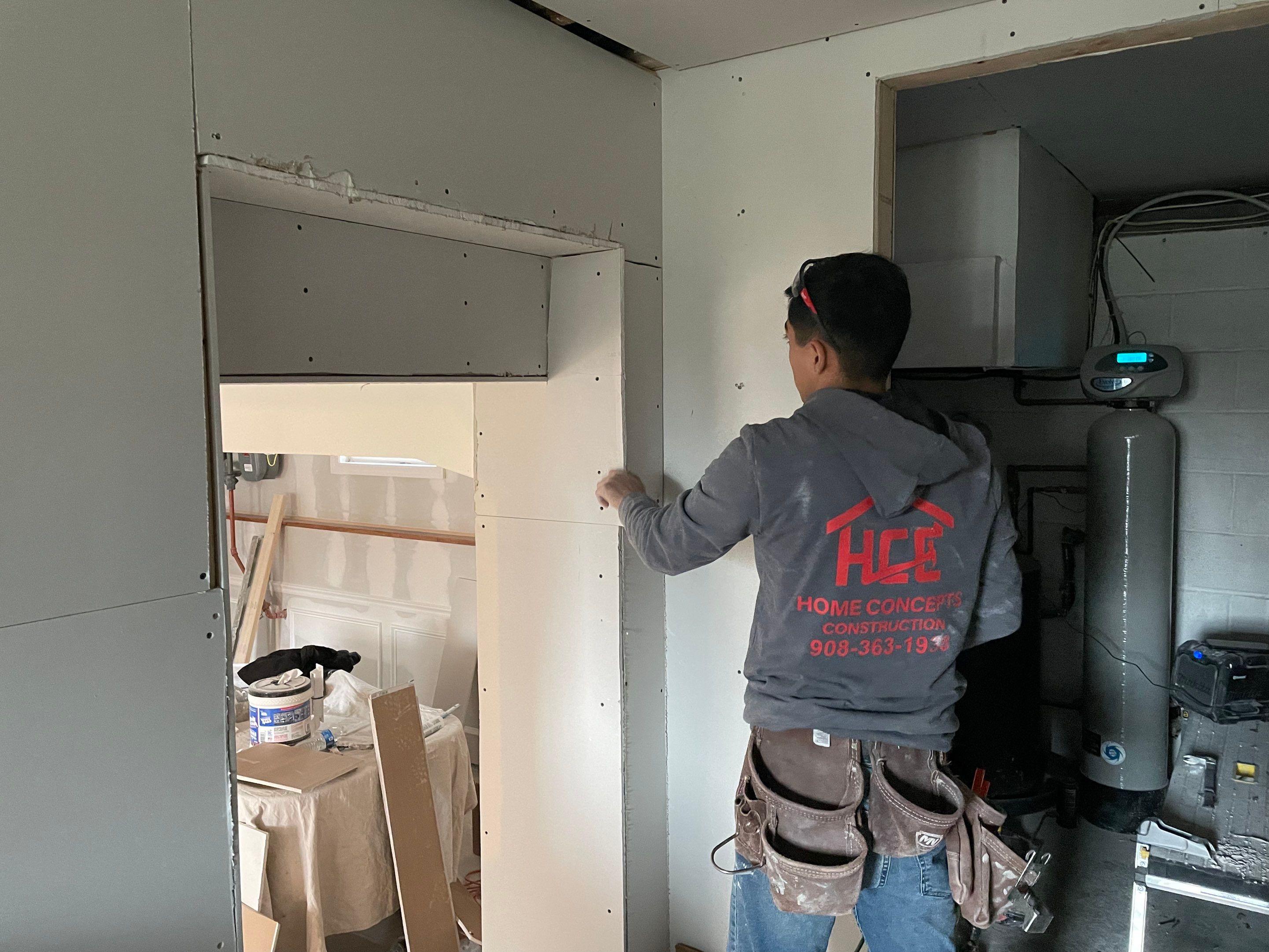 Basement Remodel using Wood by Home Concepts Construction