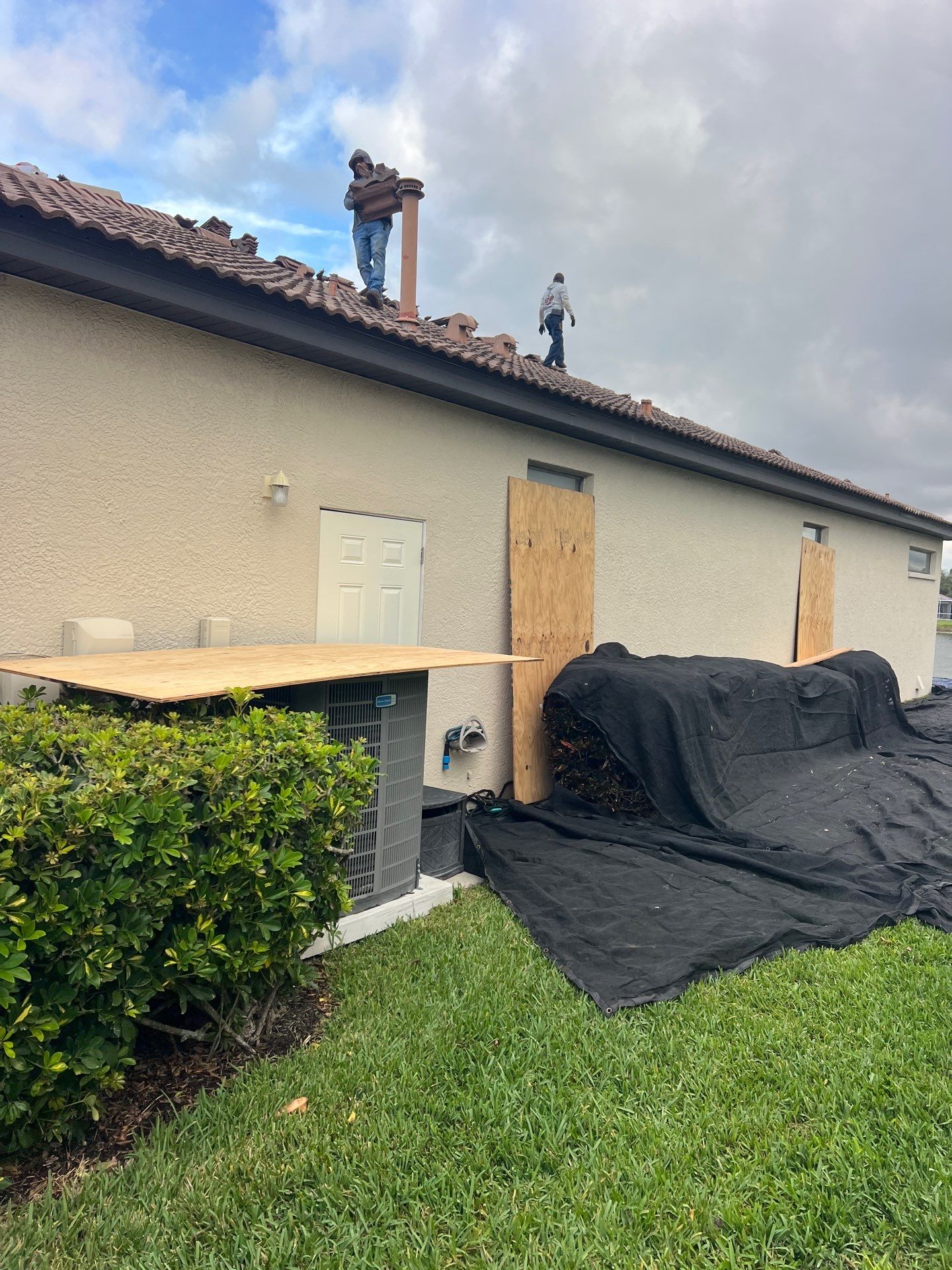 In Progress - Residential Tile Roofing Installation at Lakeridge Falls using tiles from Eagle Roofing Products! by Gopher Roofing