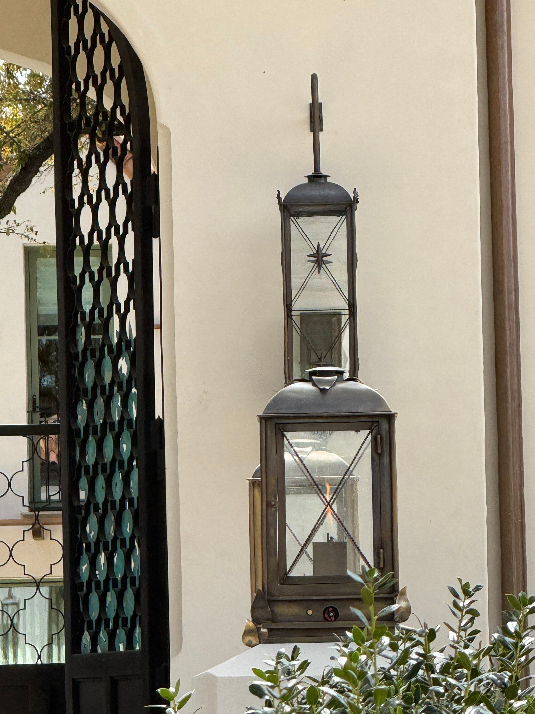 Custom Bronze Lantern and Outdoor Lighting Installation in Dallas by Solara Custom Living