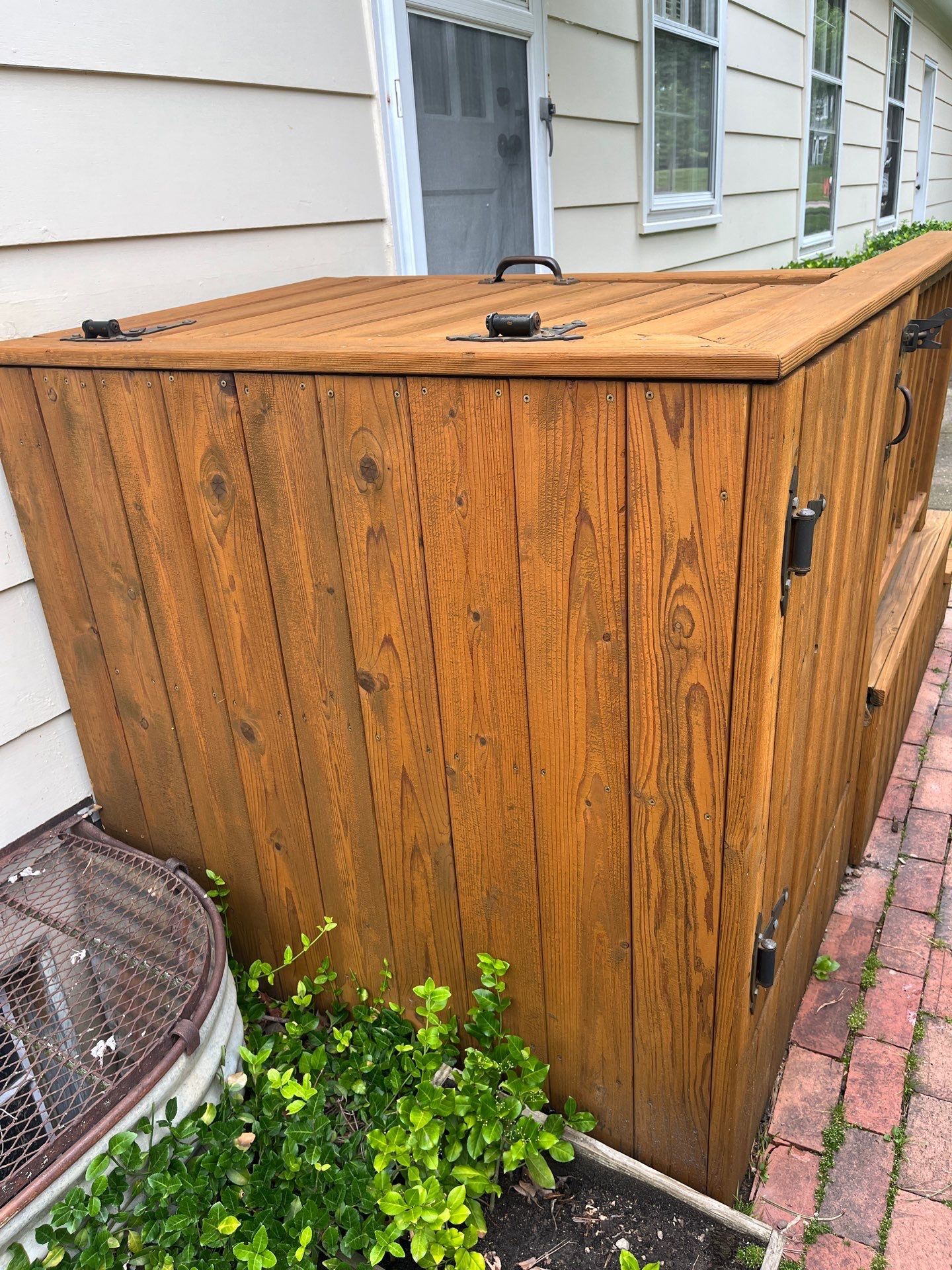 Wood cleaning and staining using Algaecide, soft wash soap by Northern Power Washing LLC.