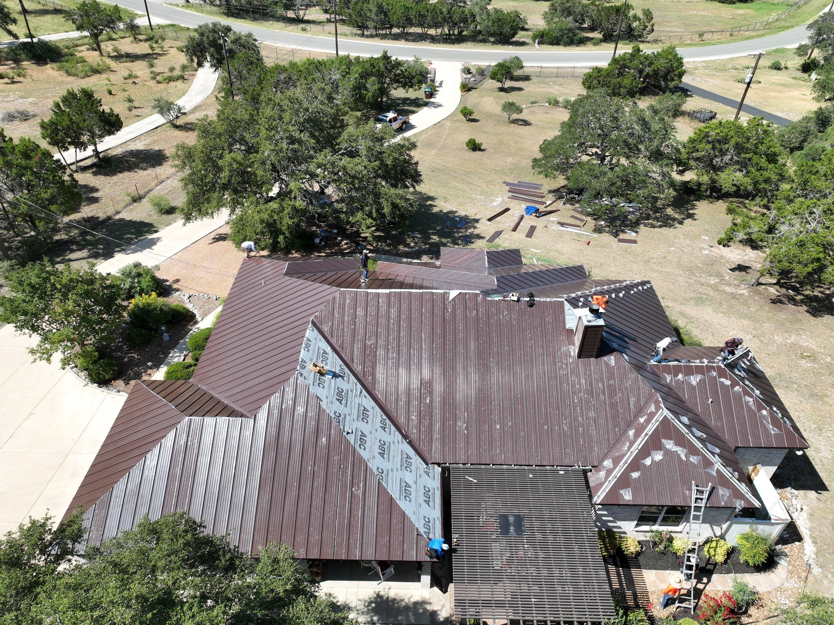 Residential Metal Roof Installation using McElroy Metal by Premier Roofing and Contracting