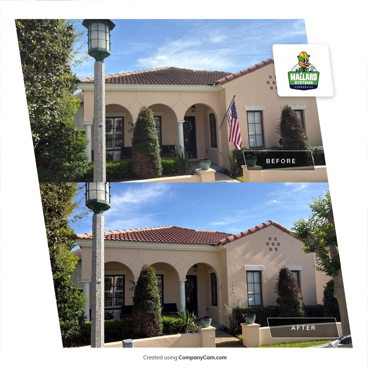 Barrel Tile Roof Cleaning by Mallard Systems