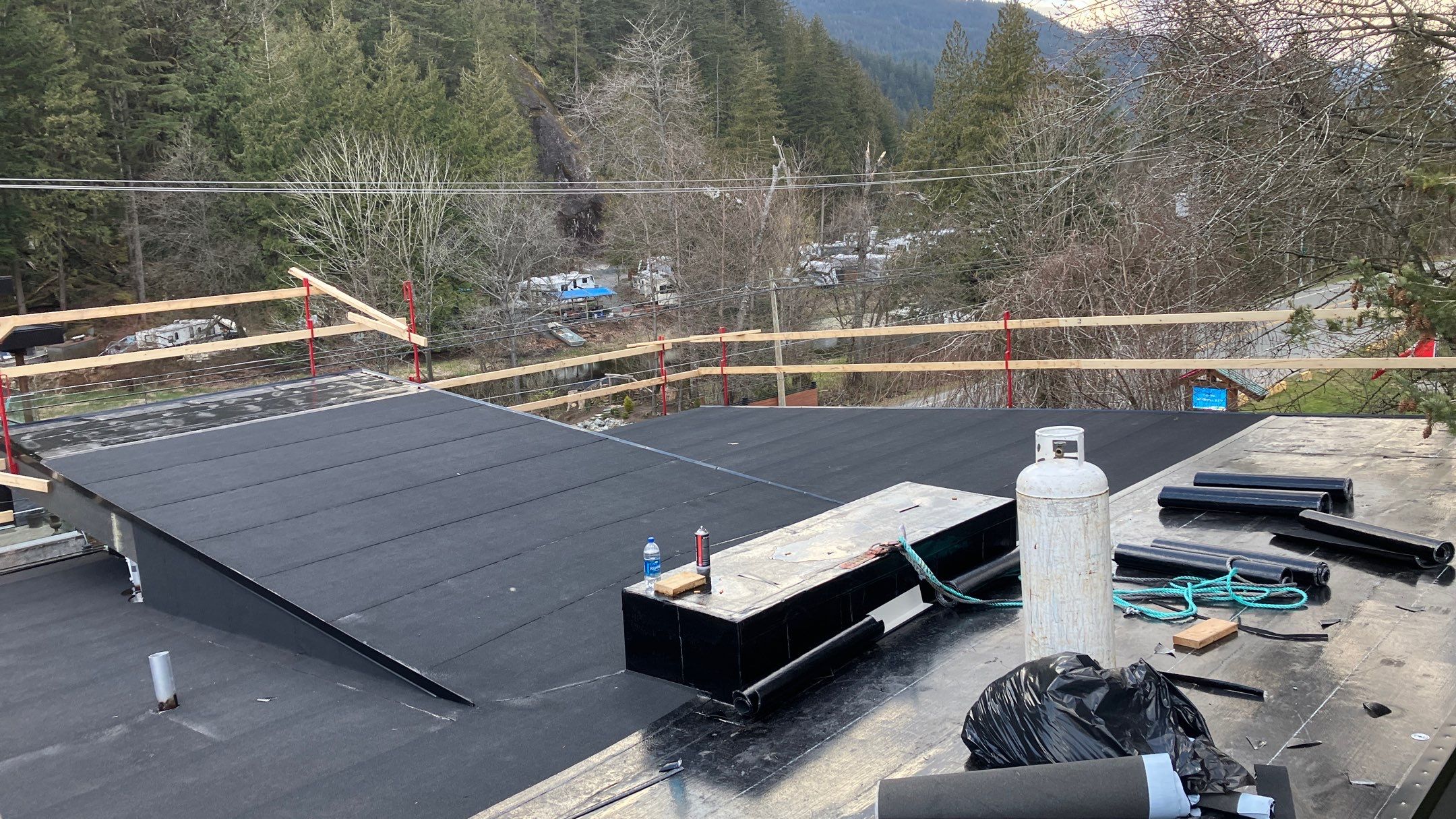 Commercial Roofing Installation using IKO 2ply sbs  by Top Notch Roofing Inc