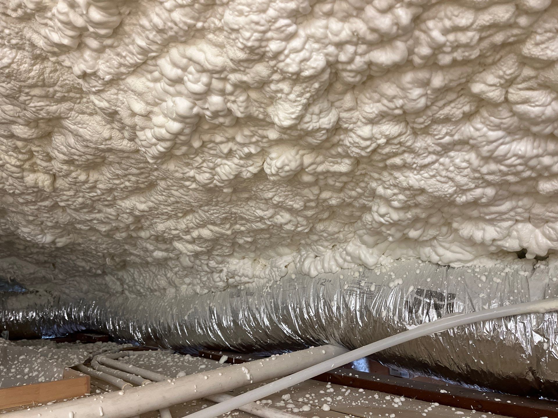 Basement Exterior Walls using Closed Cell Spray Foam by NYS Foam & Energy