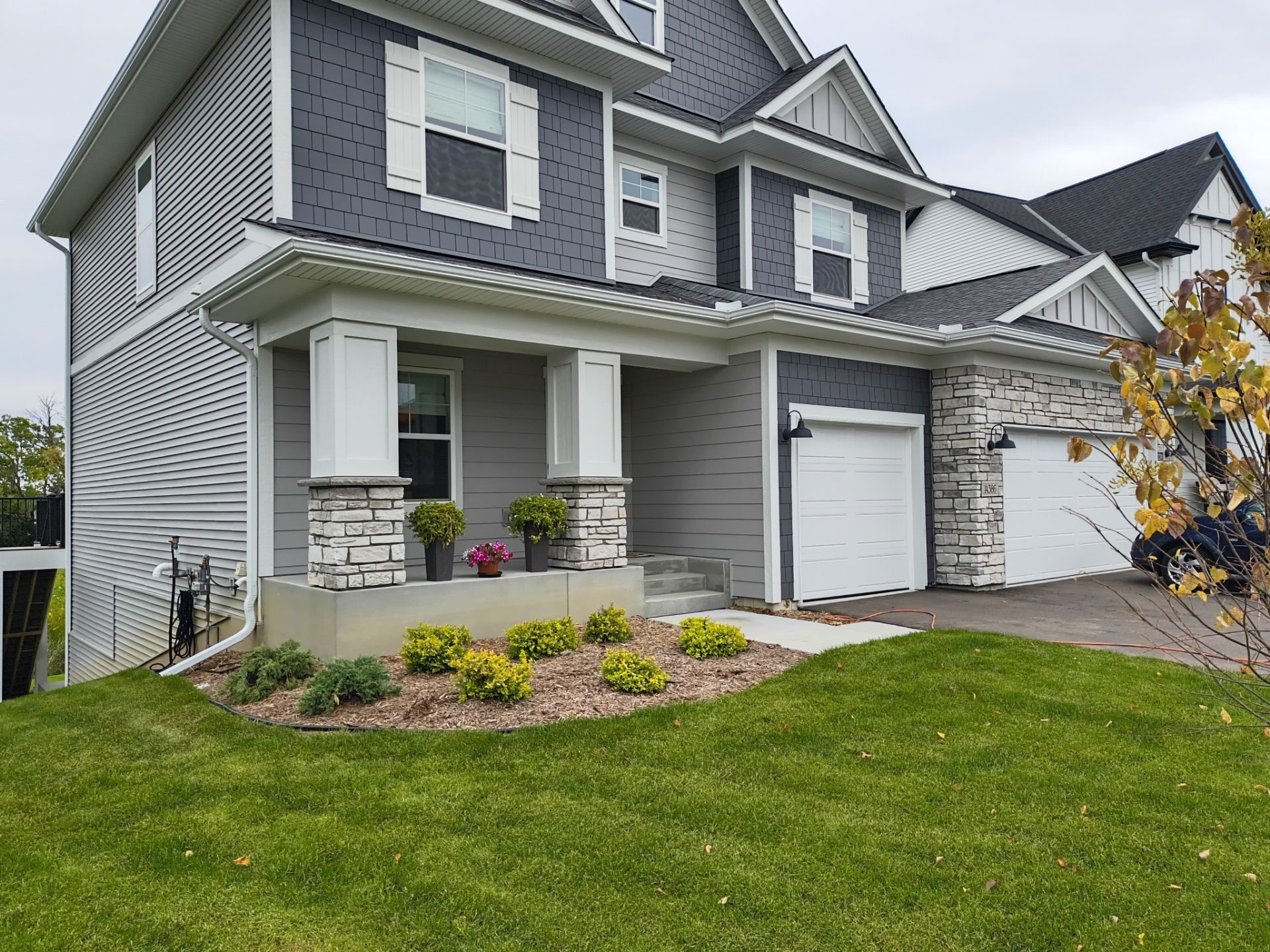 5-Inch Seamless Gutter Installation – 3-Story Home in Dayton, MN by Next Level Seamless Gutters / Exteriors Inc.