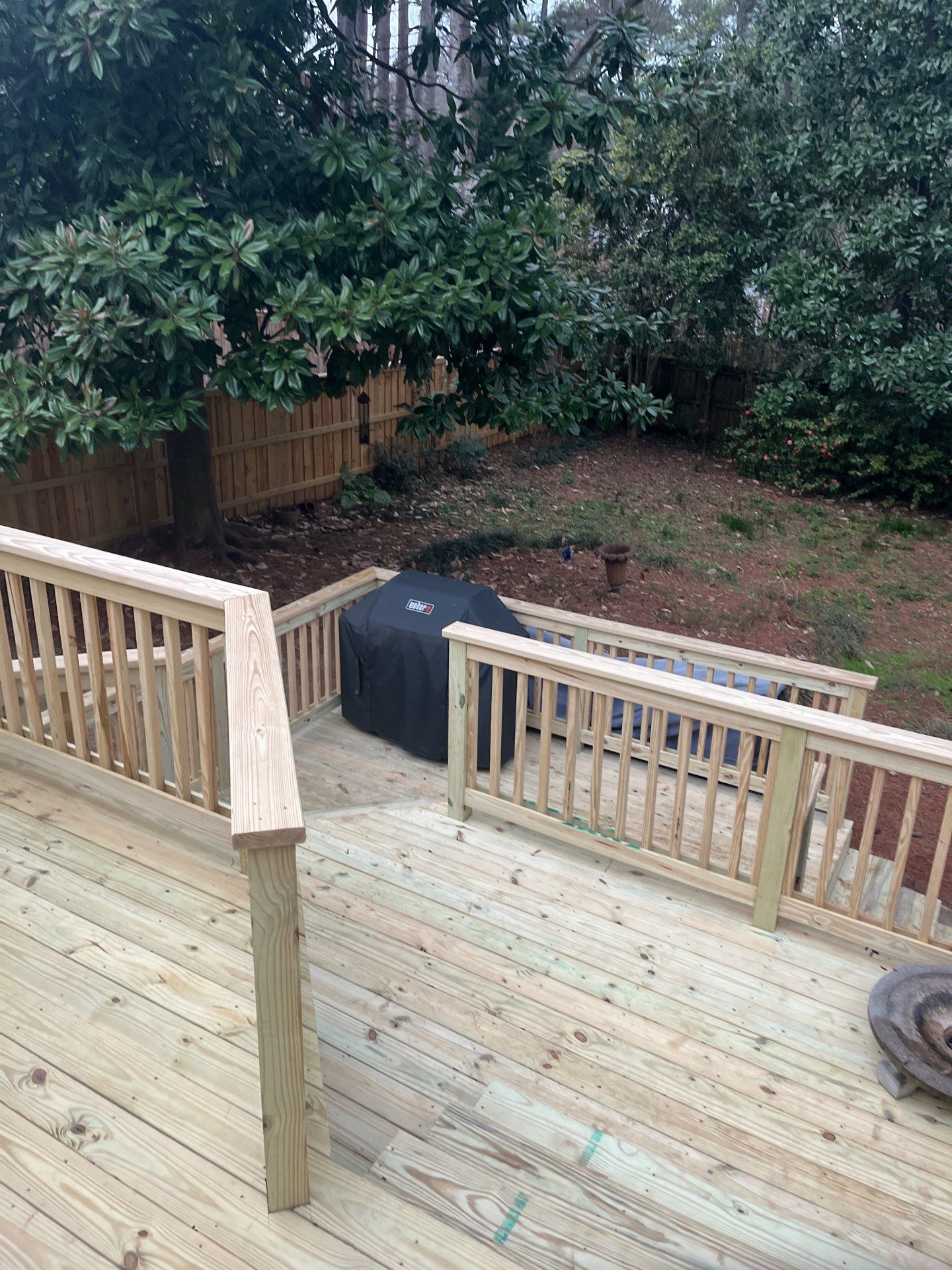 Wood Deck Resurface with Privacy Wall in Buckhead, GA by Nelson Exteriors