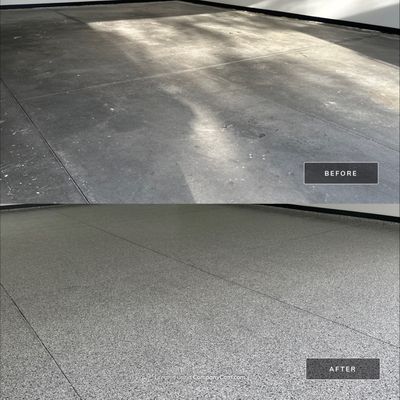 New Indianola Garage Floor Prepped for Winter!