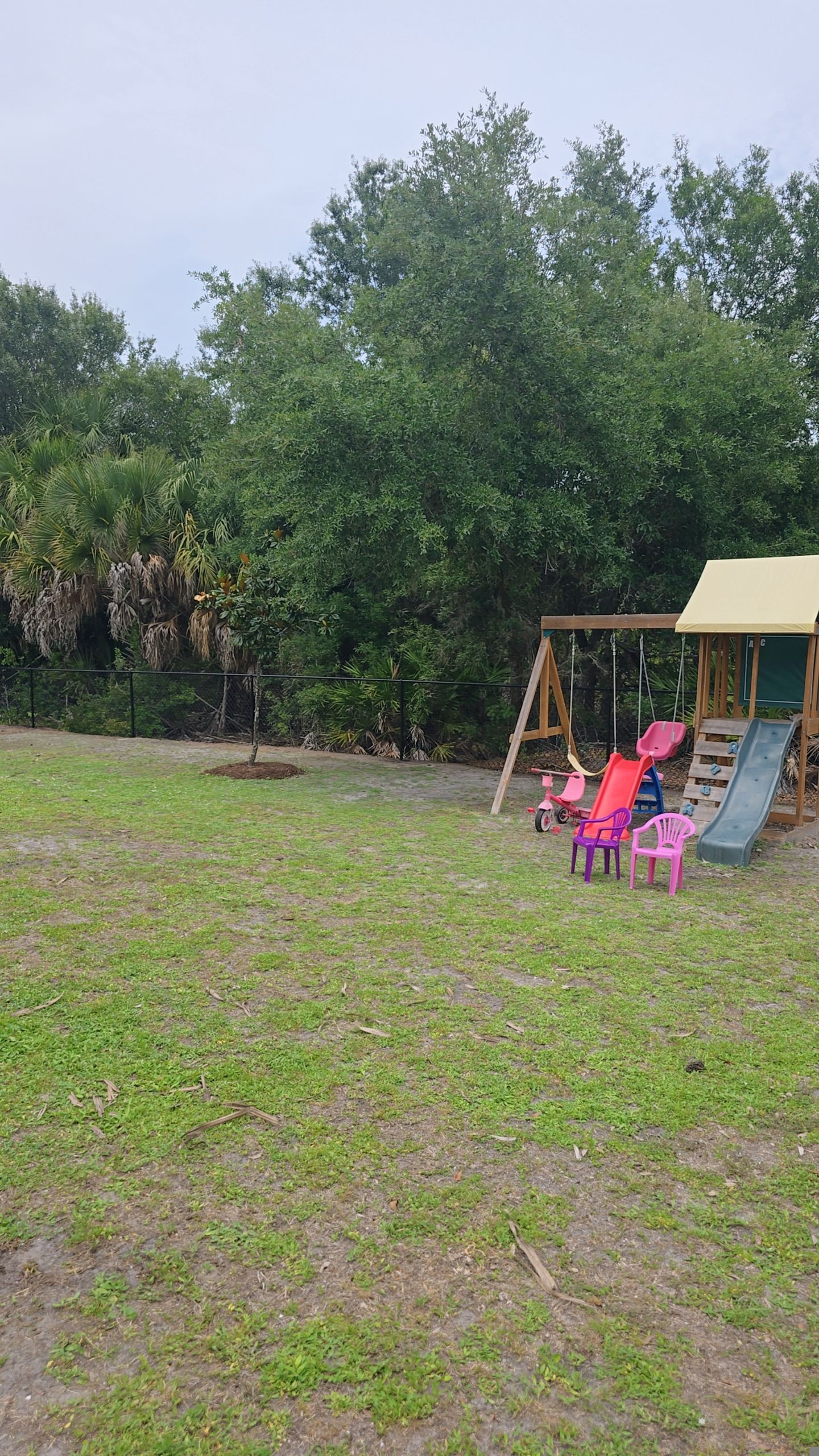 Residential Black Chain-Link Fence Installation in North Port by True Fence LLC
