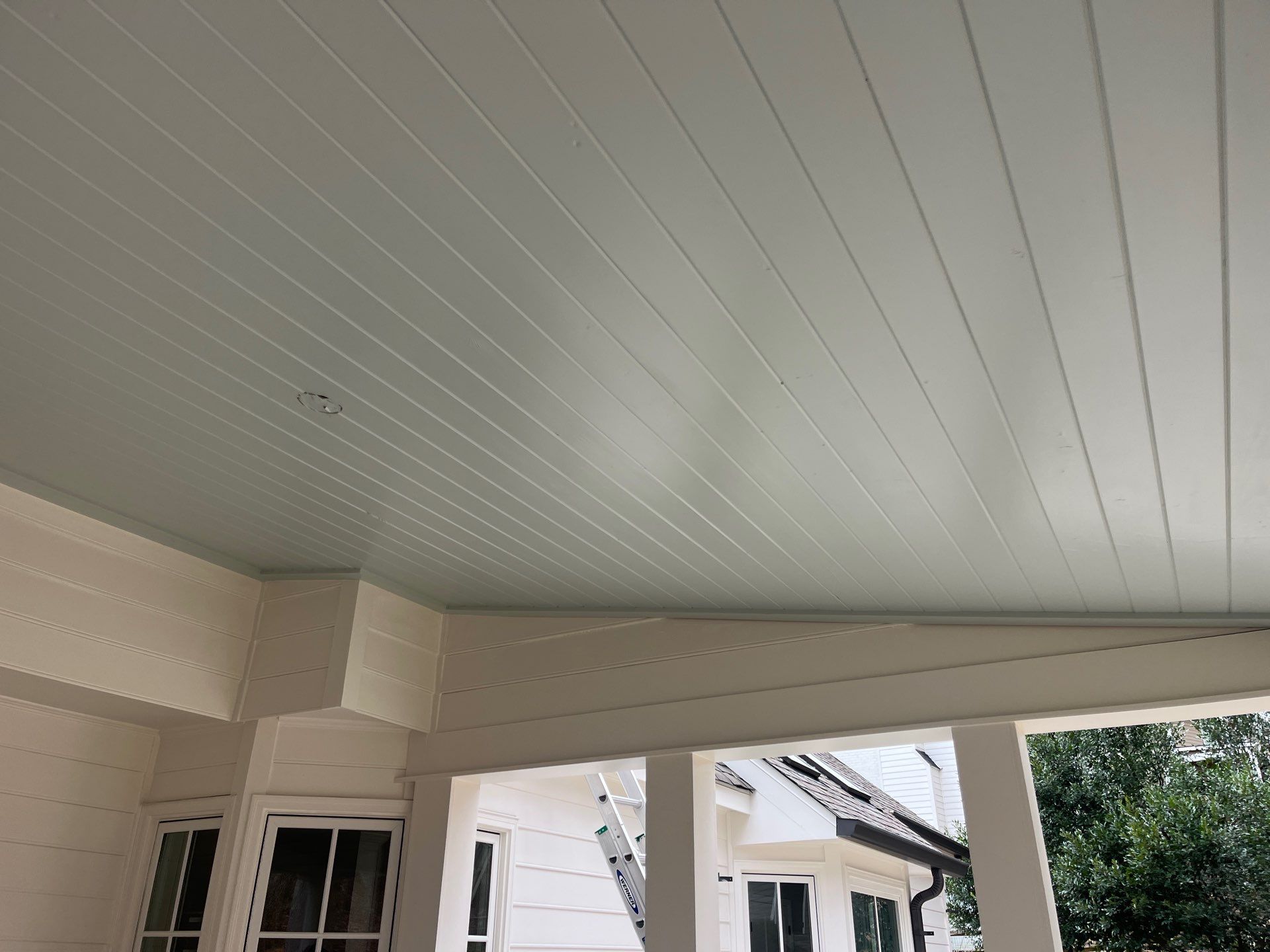 Romabio Brick Lime Wash and Cedar Tongue & Groove Porch Ceiling Installation in Marietta, GA by Nelson Exteriors 