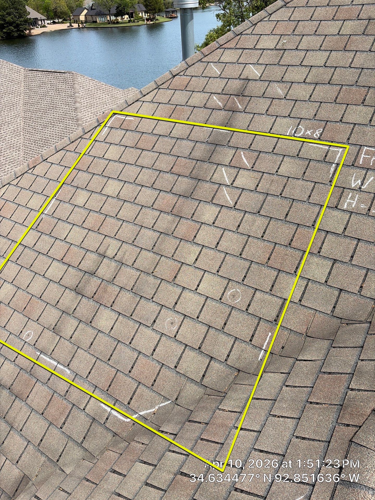 Shingle Roof Damage Assessment in Hot Springs Village by Temple Roofing and Exteriors