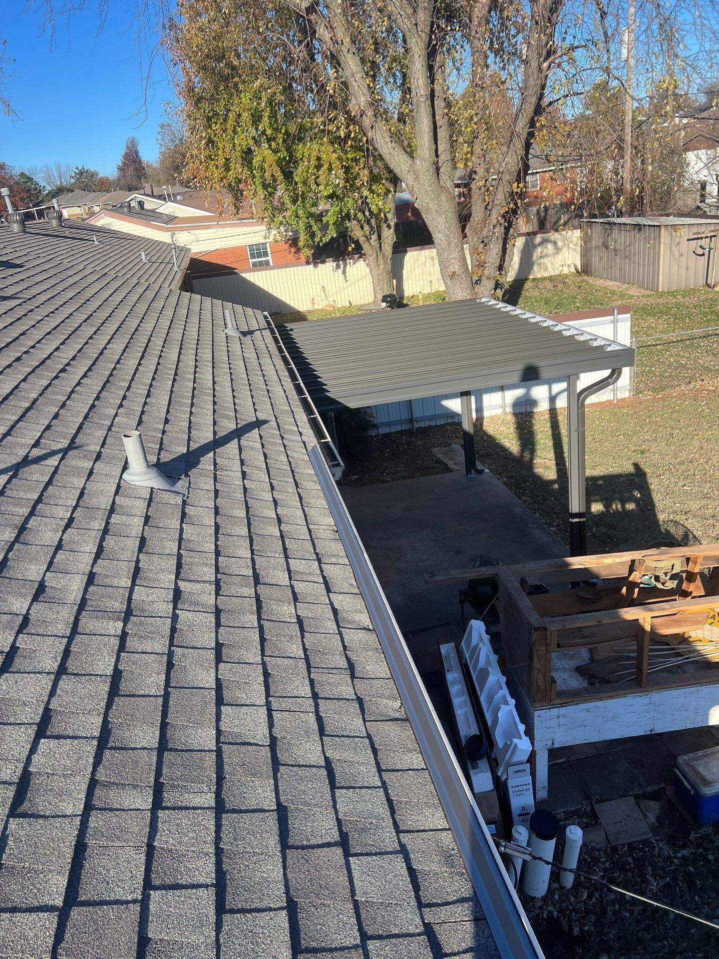 gutter installation and box vent replacement in Midwest City by McCann's Roofing and Construction