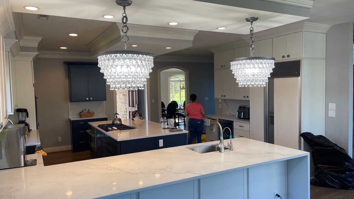Kitchen Remodel using Fabuwood Luna Dove and Indigo Cabinetry by HomeWerkes Design & Build