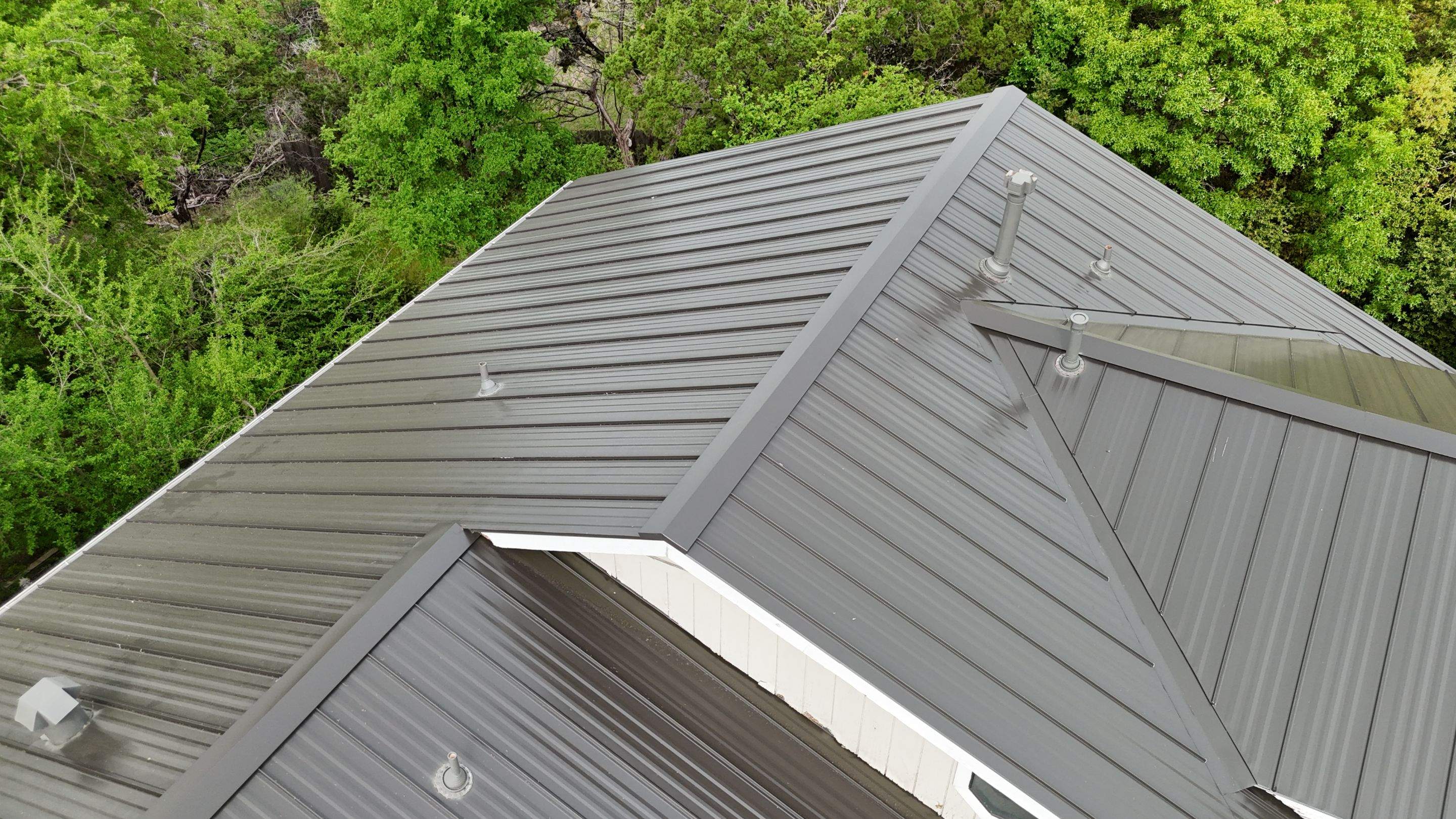 Dark Bronze - L&A Standing Seam with Striations by RoofsOnly.com