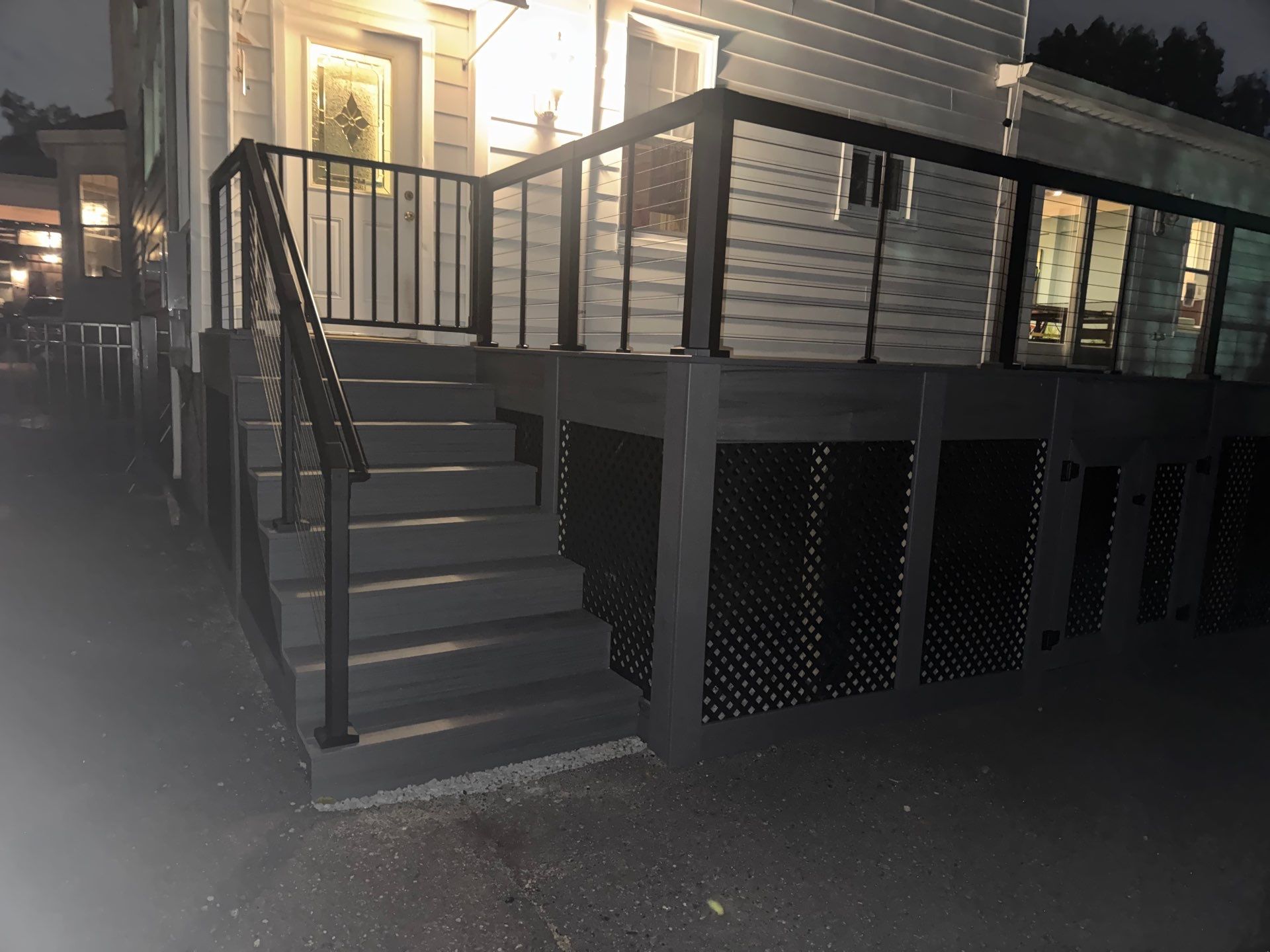 new deck with cable rails in Montclair NJ by deck guardian