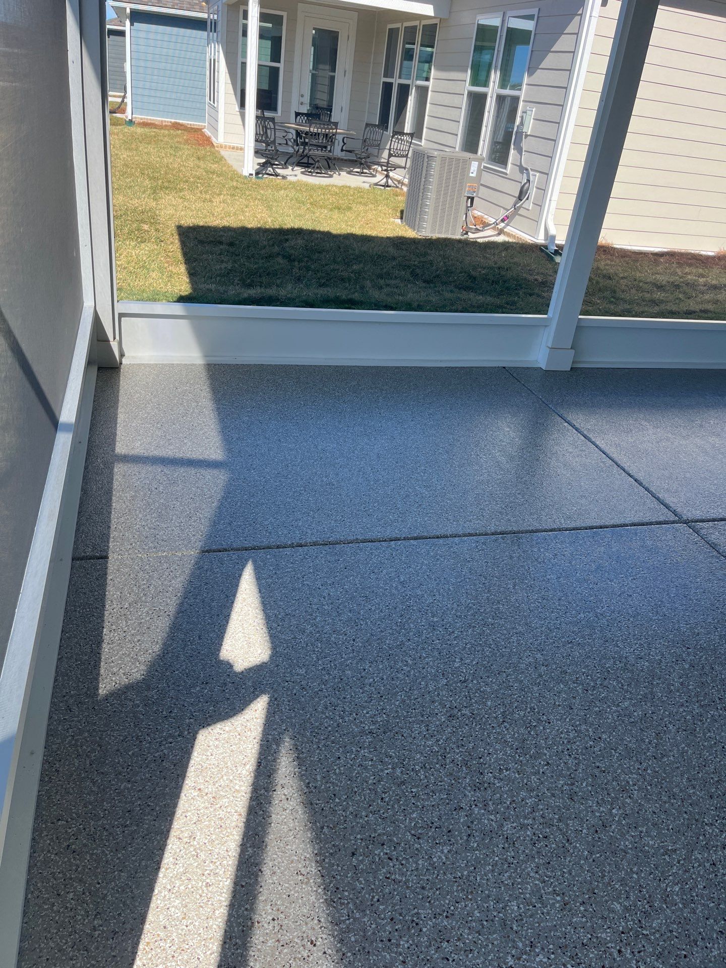 Patio Floor Coating using Creekbed by My Garage Floor Guys