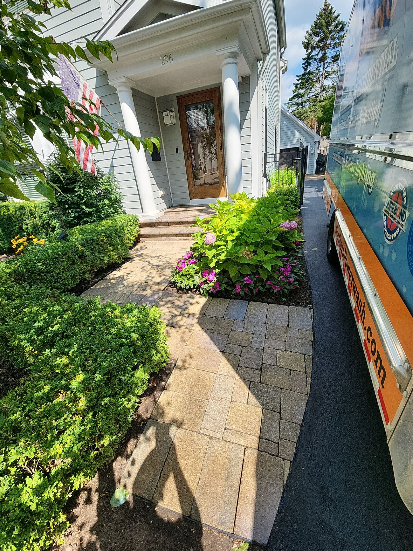 Highland Park, Brick paver cleaning sanding and sealing   by Northern Power Washing LLC.