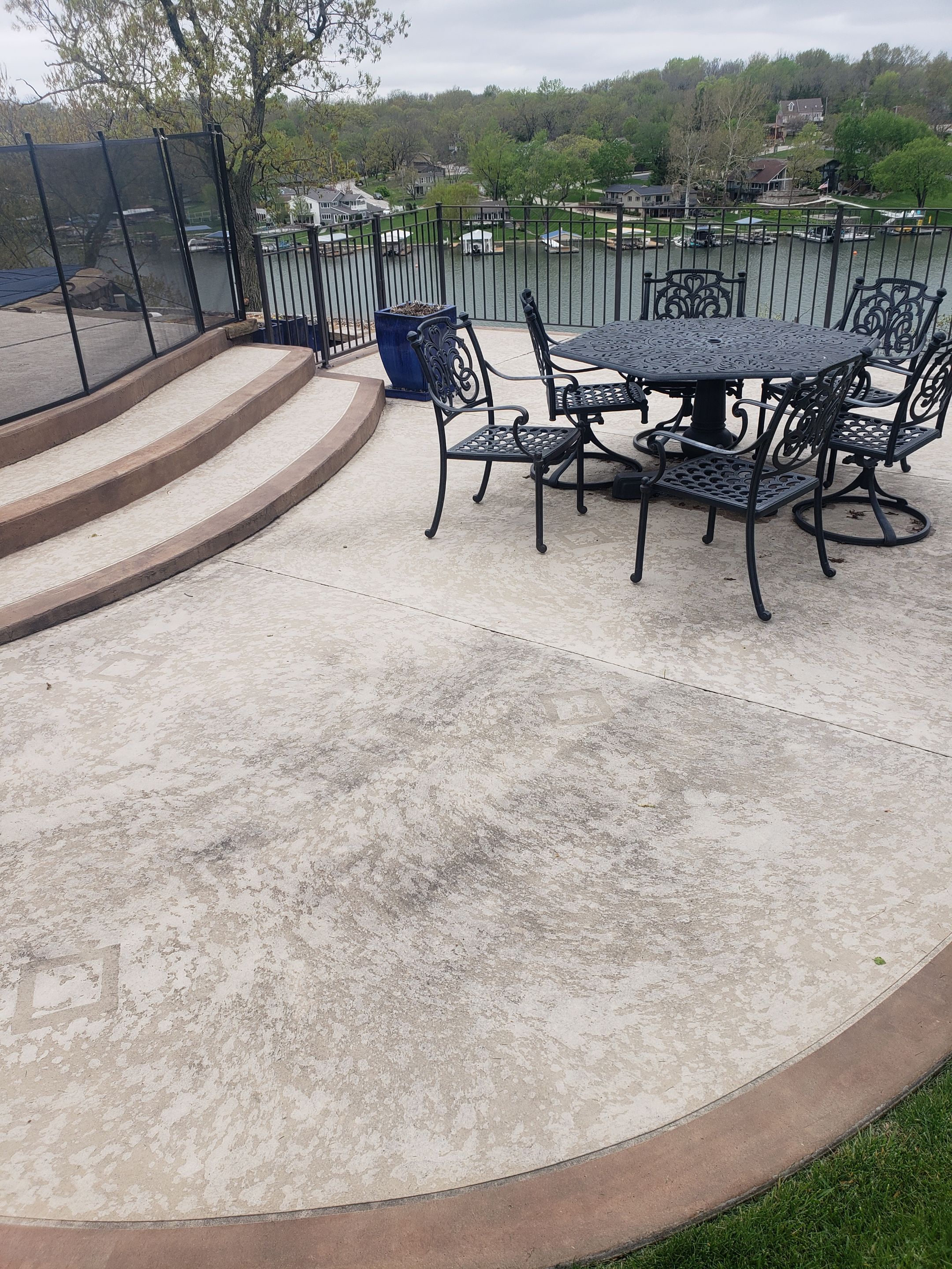 Lake Lotawana -- Front Walkway and Back Patio Tuscan Overlay by Big Red Decorative Concrete, LLC