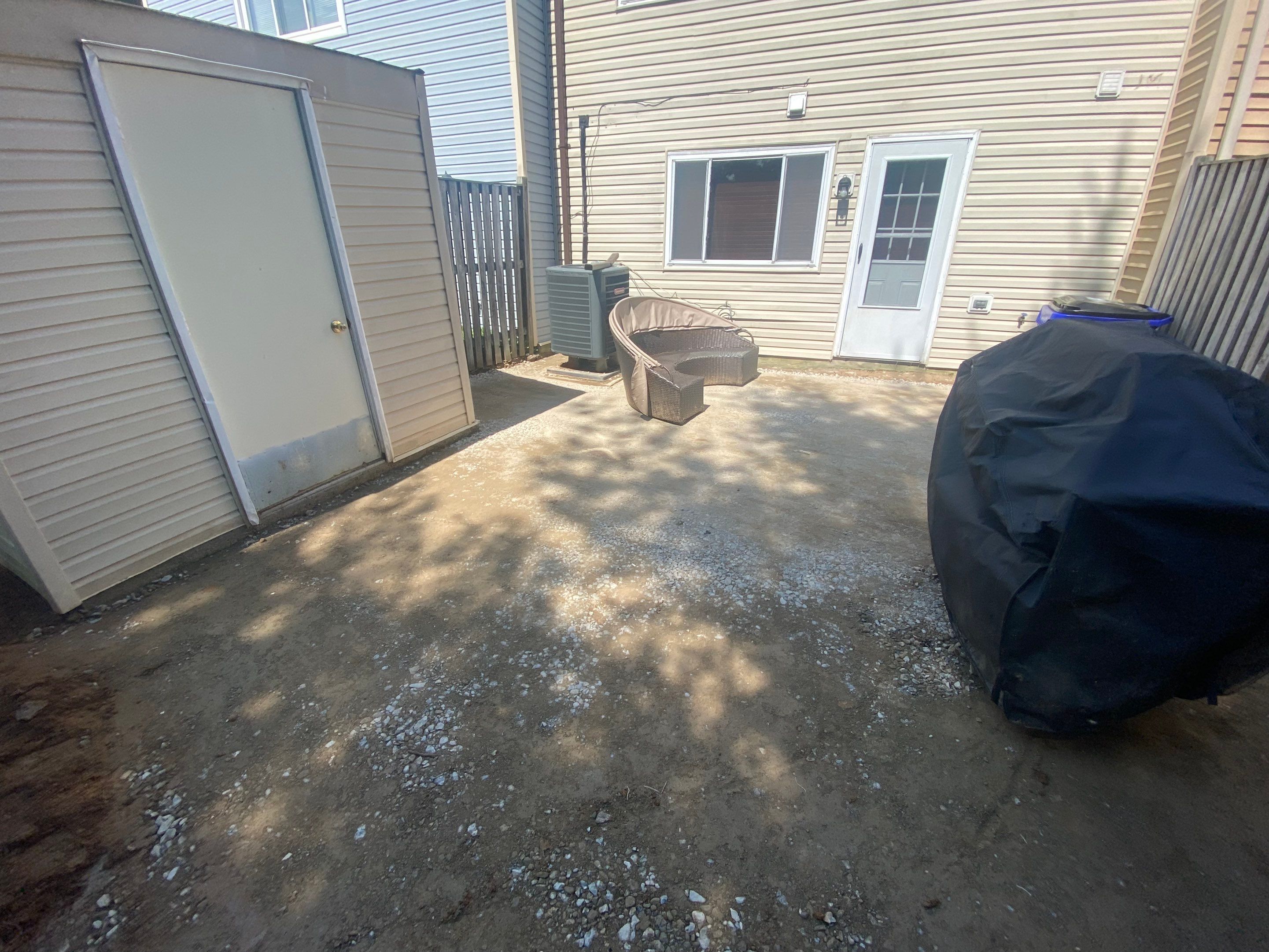 Backyard Transformation using Techo-Bloc Pavers by The Smet Companies, LLC