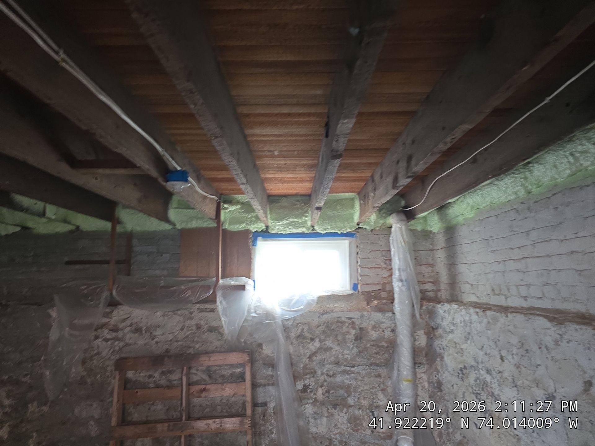 Attic Insulation using open cell spray foam by NYS Foam & Energy
