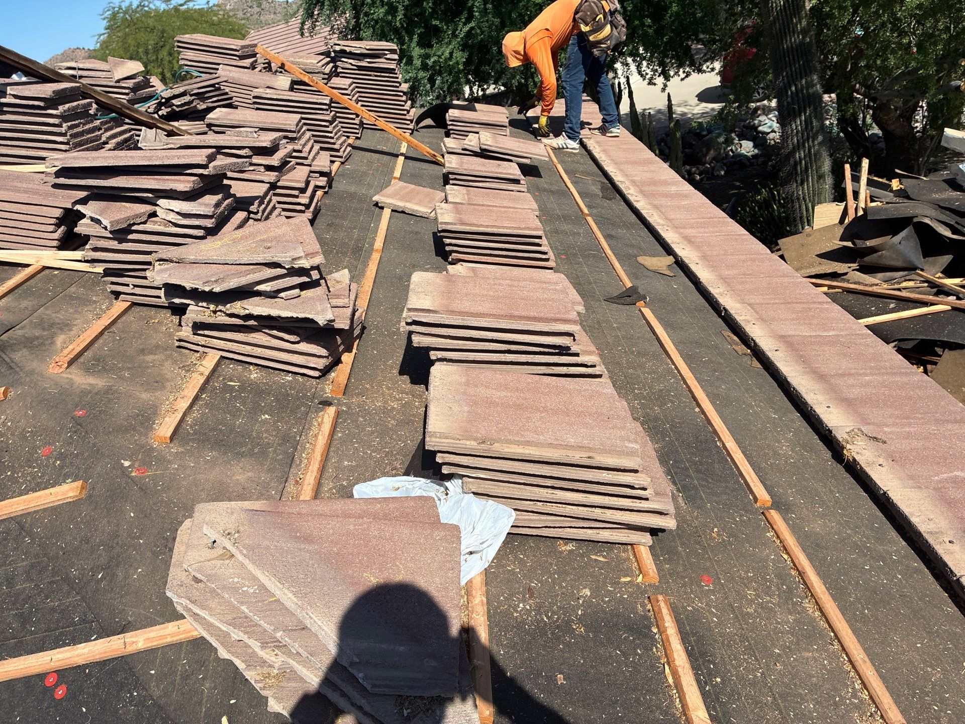 Gold Canyon Tile Reset and new underlayment by Weather-Tite Roofing