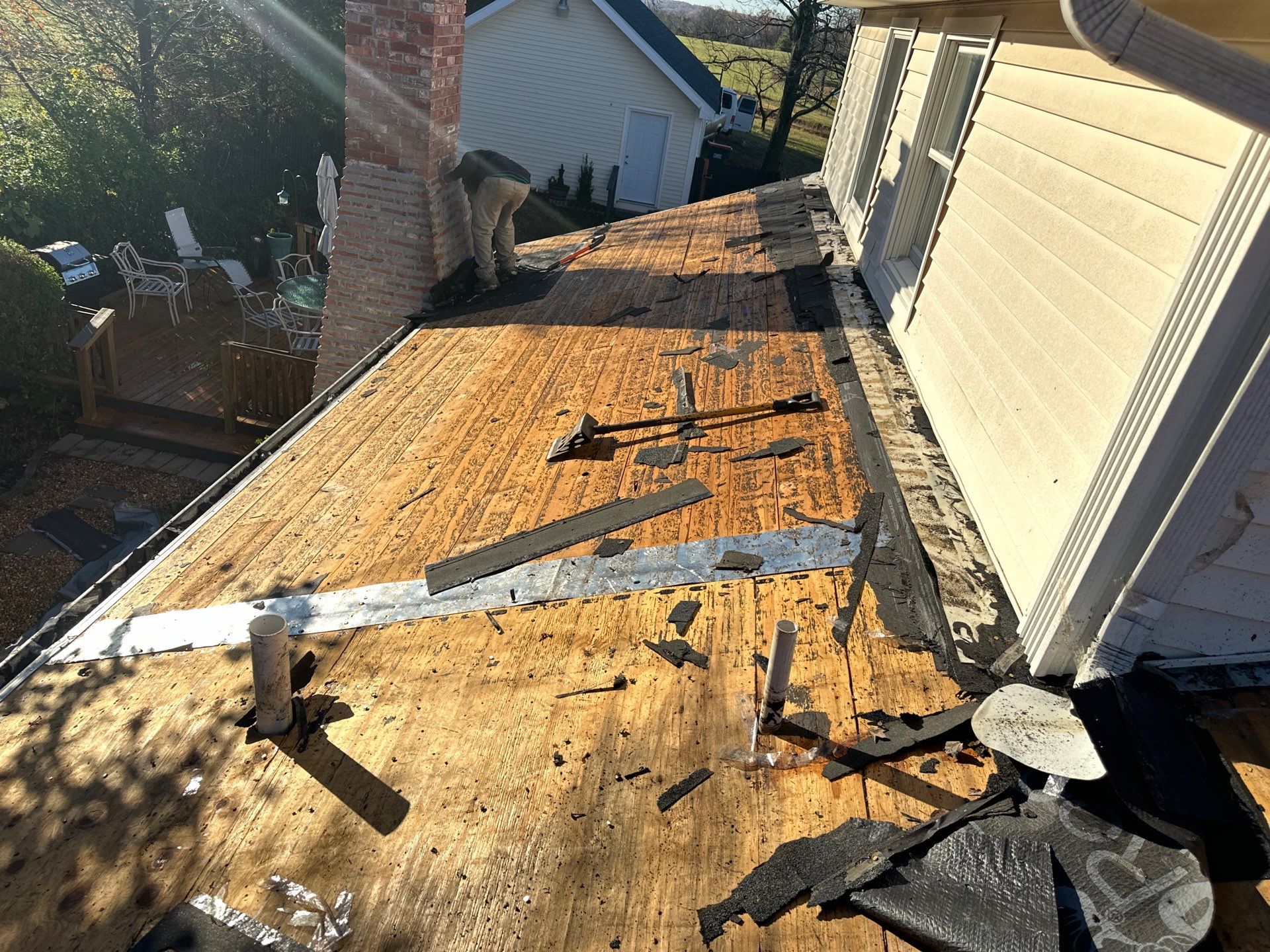 Residential Multi Structure Roof + Gutters & Downspouts Install  by Titan Commercial & Residential Roofing 