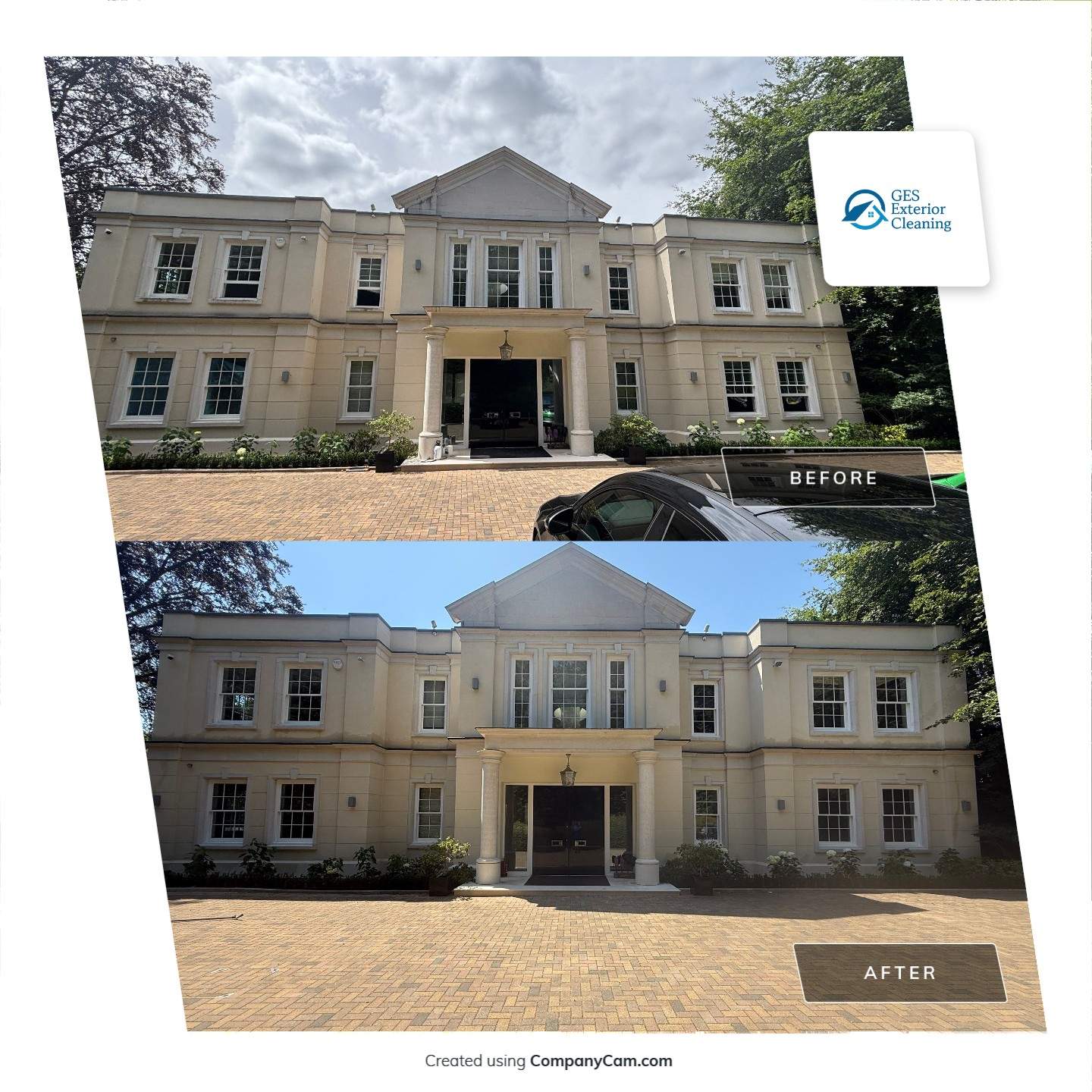 Full Exterior Cleaning of a Neoclassical Estate in Weybridge