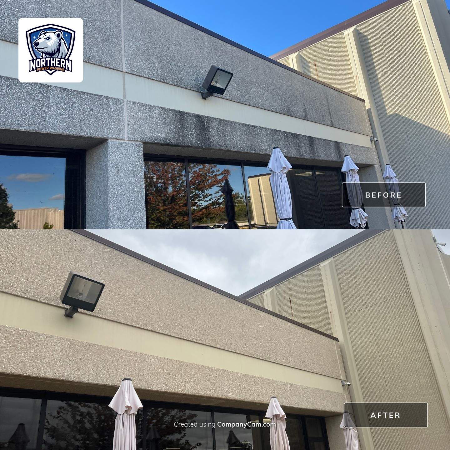 Stone Facade Power Washing & Exterior Restoration by Northern Power Washing LLC.