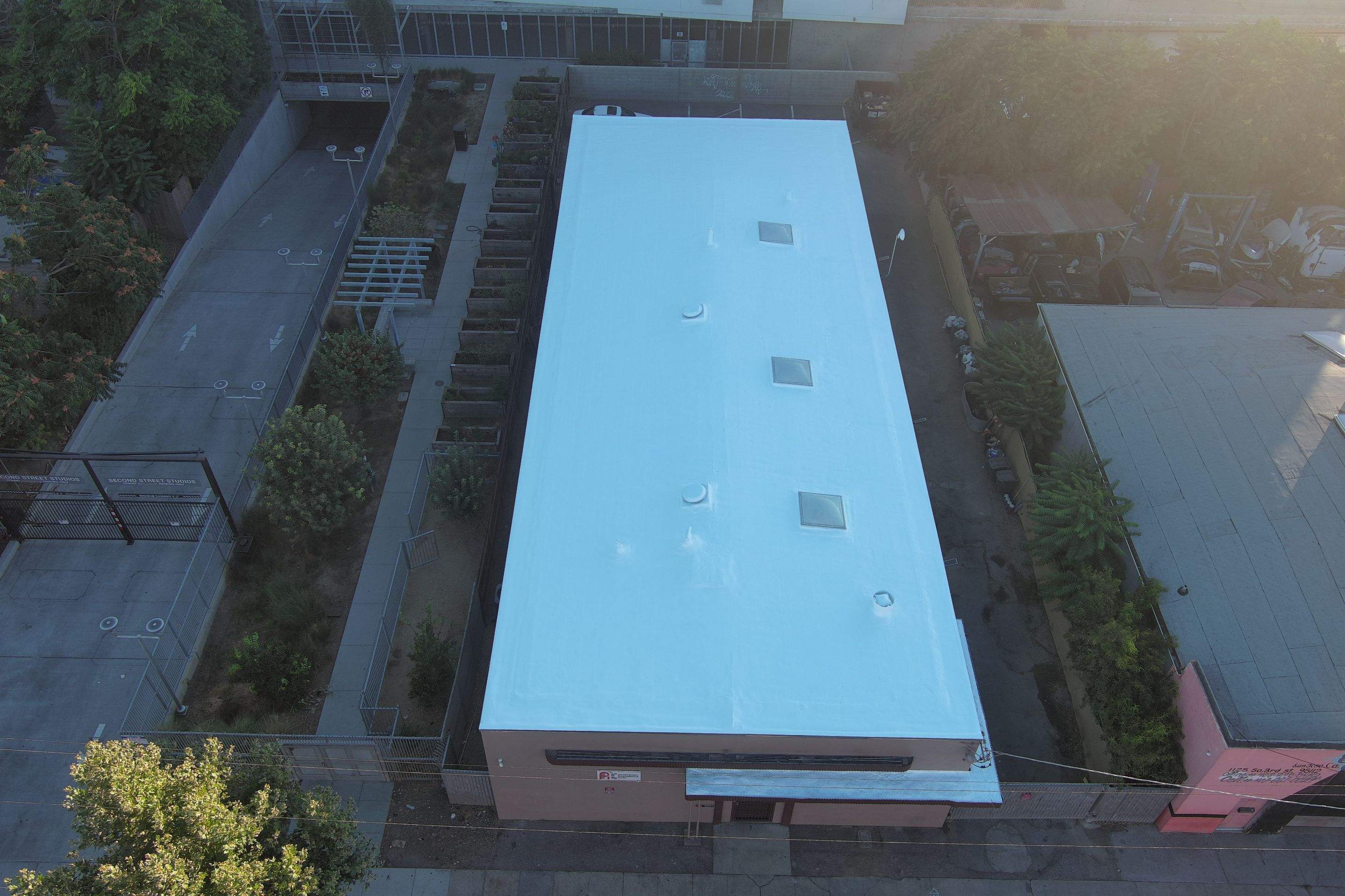 Foam Refurbish using Conklin Benchmark/PUMA XL coatings and spray foam by Straight Edge Roofing Inc