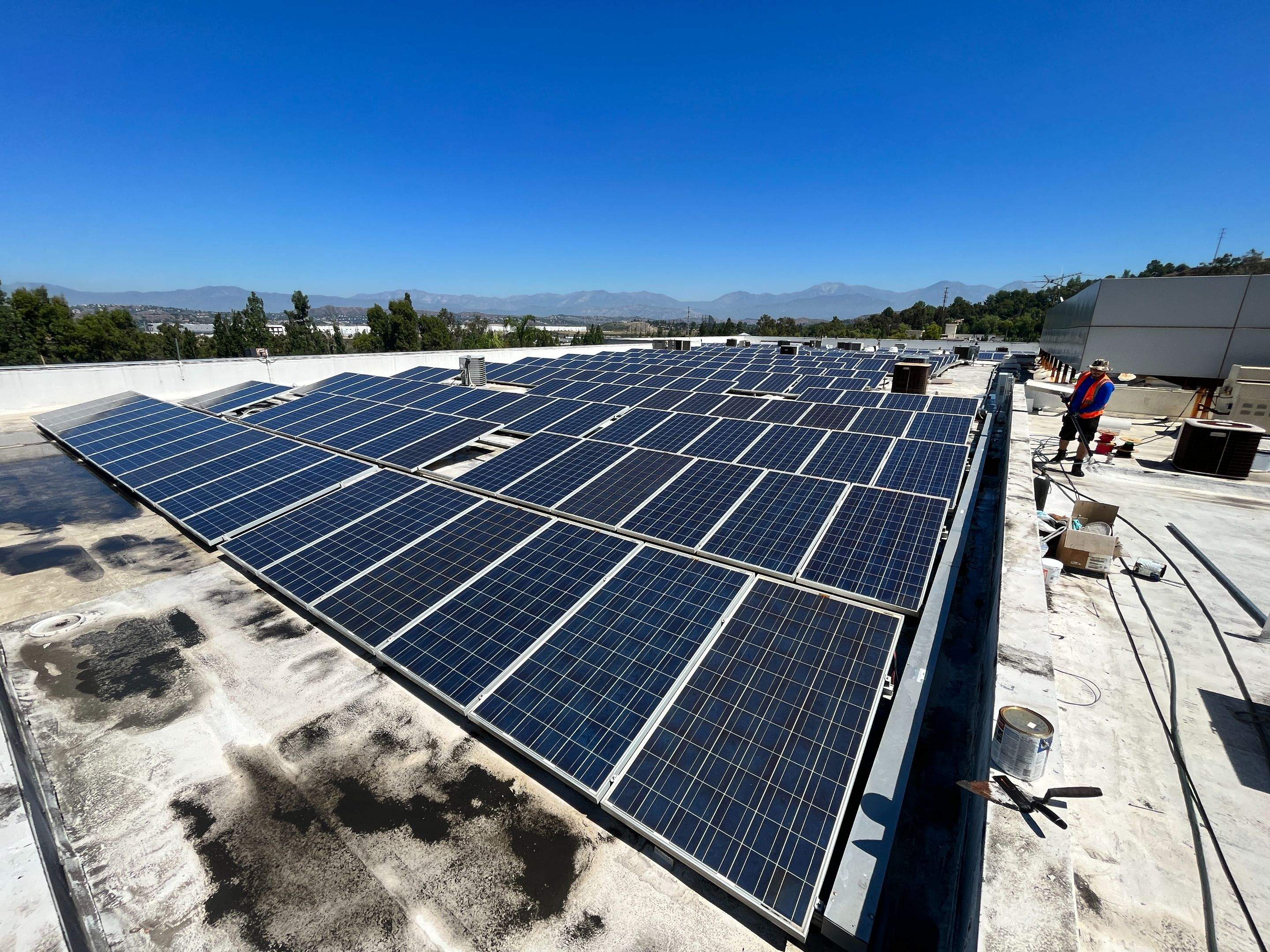 Commercial Solar Panel Cleaning in Diamond Bar, Ca by Palm Coast Solar Cleaning