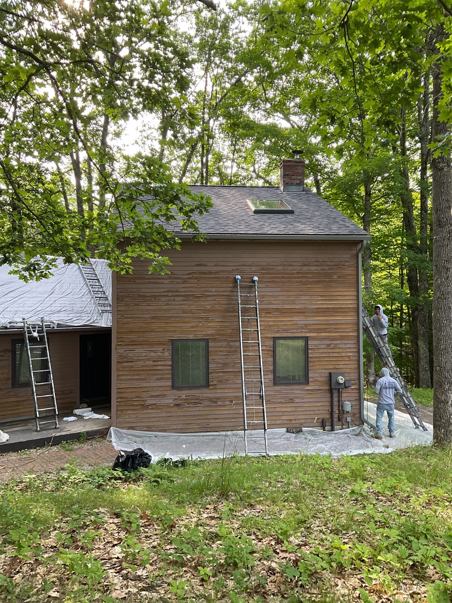 Exterior Wood Siding Restoration and Painting in Wayne, Maine by Picture Perfect Pro Painting