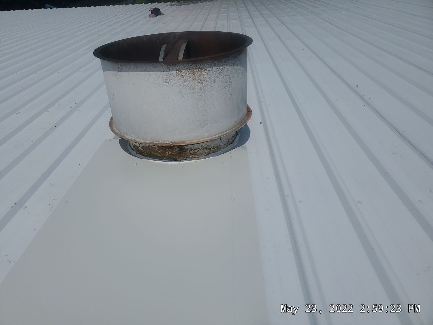 Commercial Roofing Installation using Aluminum Roofing panels by Hostetler Roofing