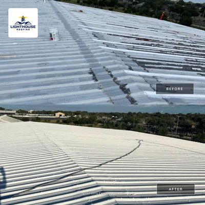 Commercial Roofing Installation using GAF 10 Year Acrylic System