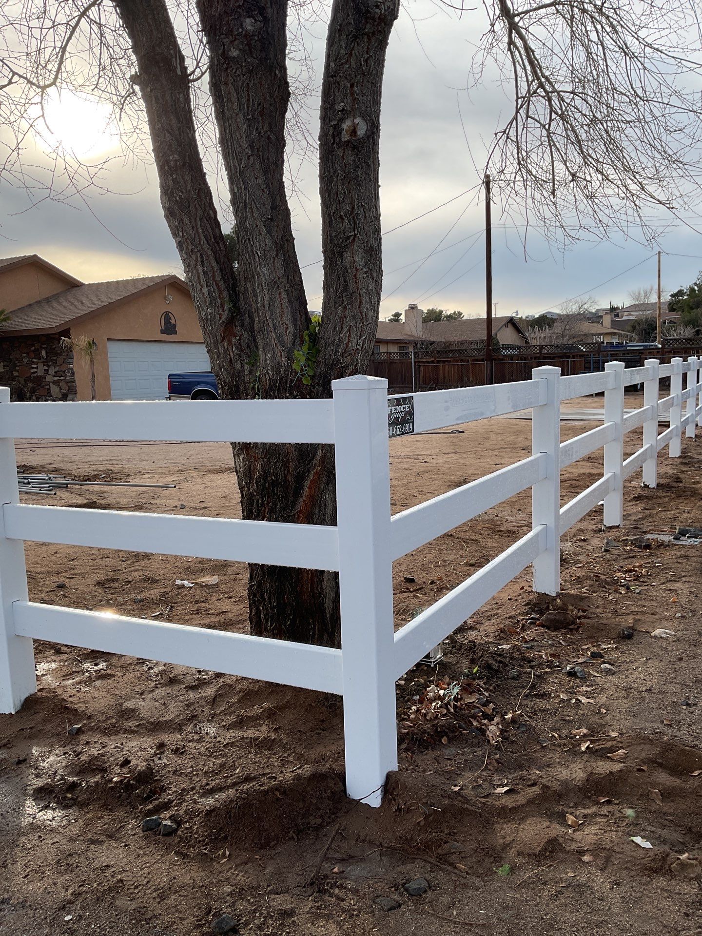 Fence Installation using Ranch Style Vinyl by Fence Guys Inc.