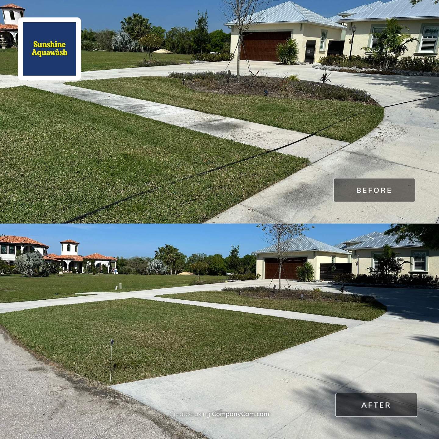 🏡 Large Concrete Driveway & Sidewalk Cleaning – Winding River Community, Bradenton, FL by Sunshine AquaWash