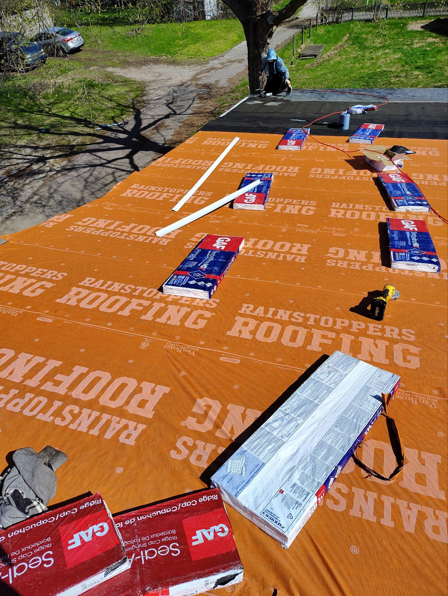 Residential Roofing Installation using GAF Timberline HDZ Pewter Gray by Rainstoppers Roofing