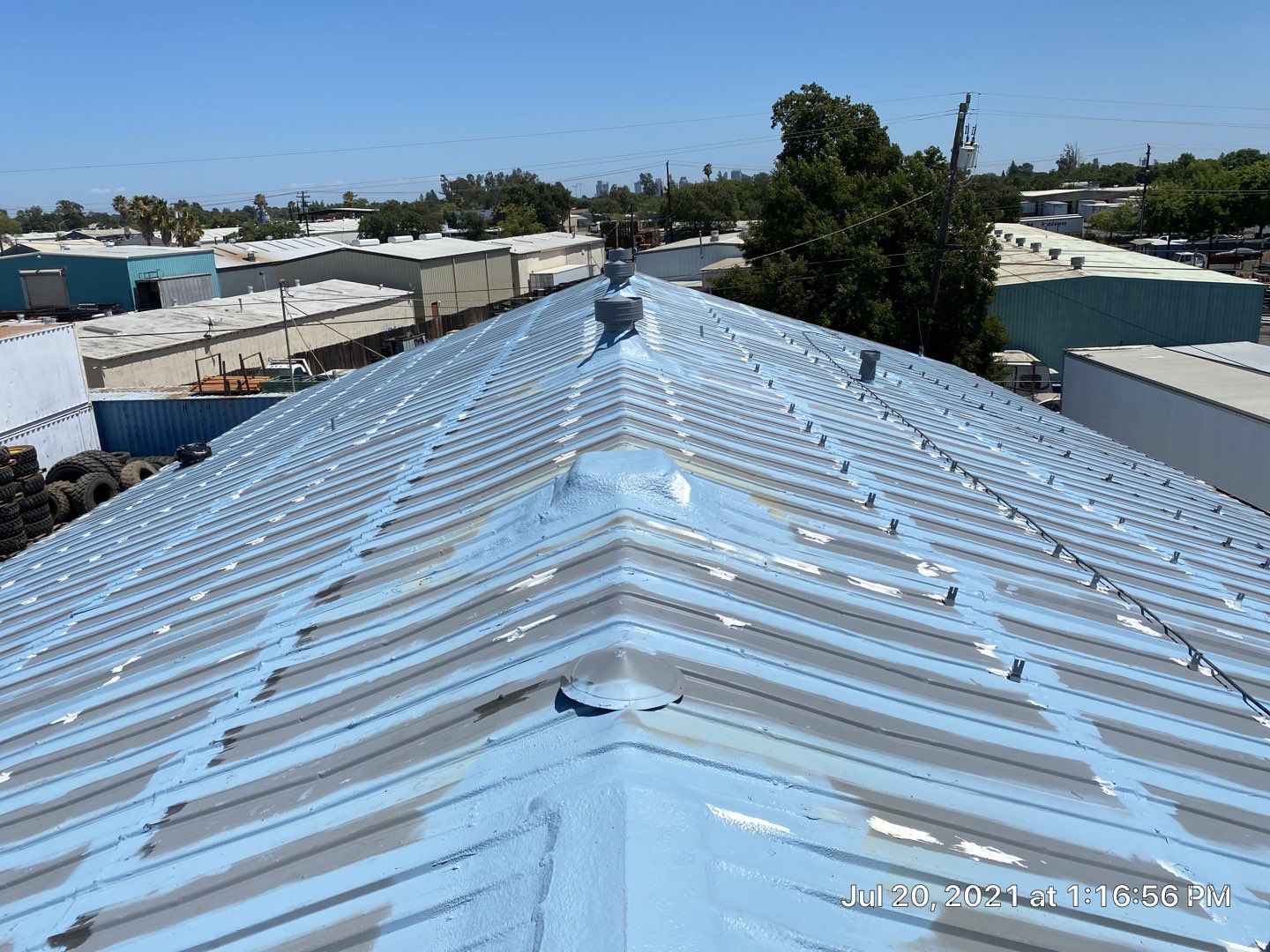 MR Roofing system using Conklin Benchmark/PUMA XL fabric and coating by Straight Edge Roofing Inc