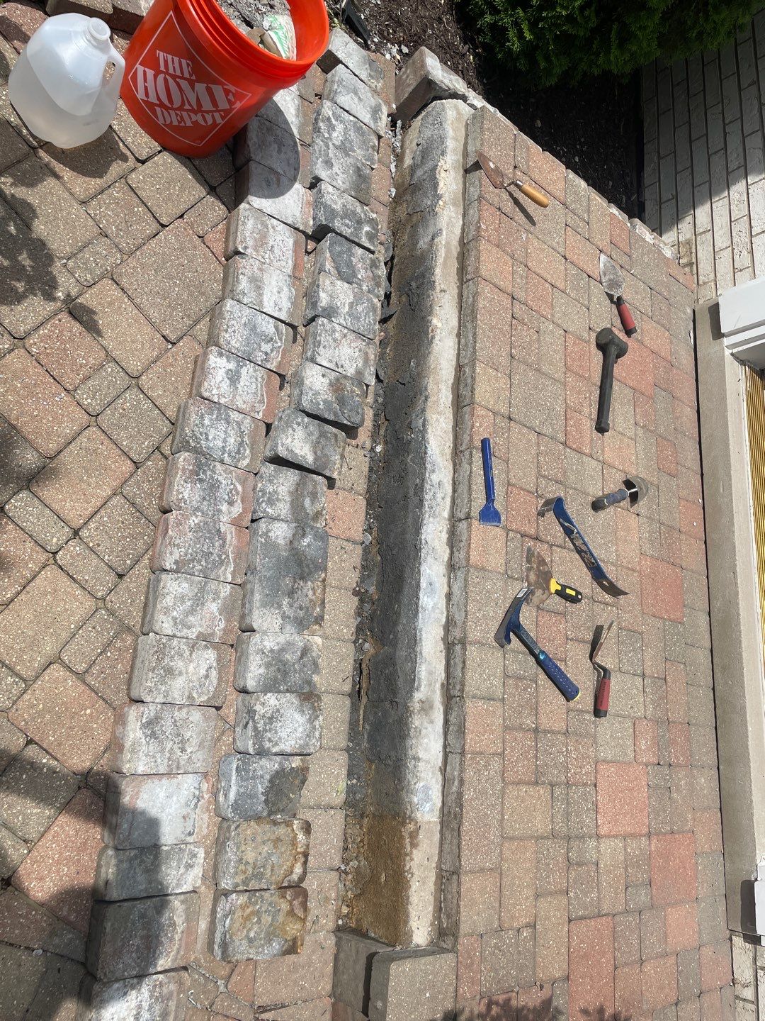 Brick step repair by Northern Power Washing LLC.