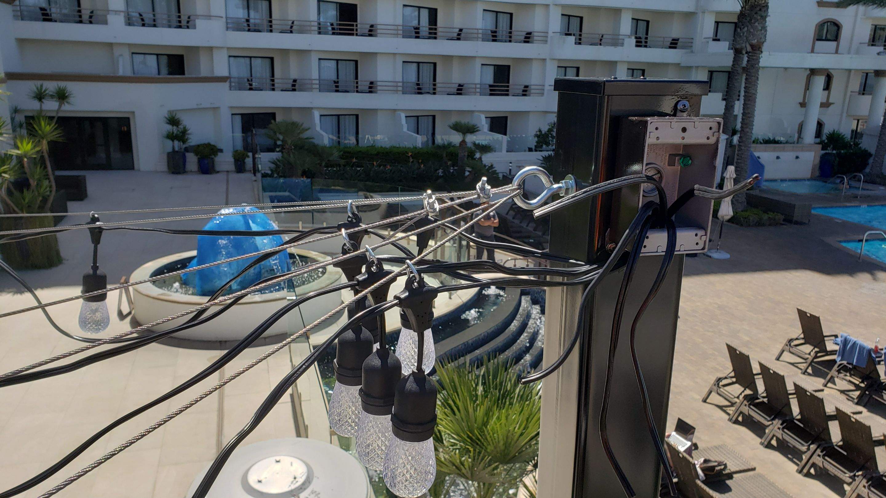 Hilton Waterfront Bistro Light Install by BrightLife Designs llc