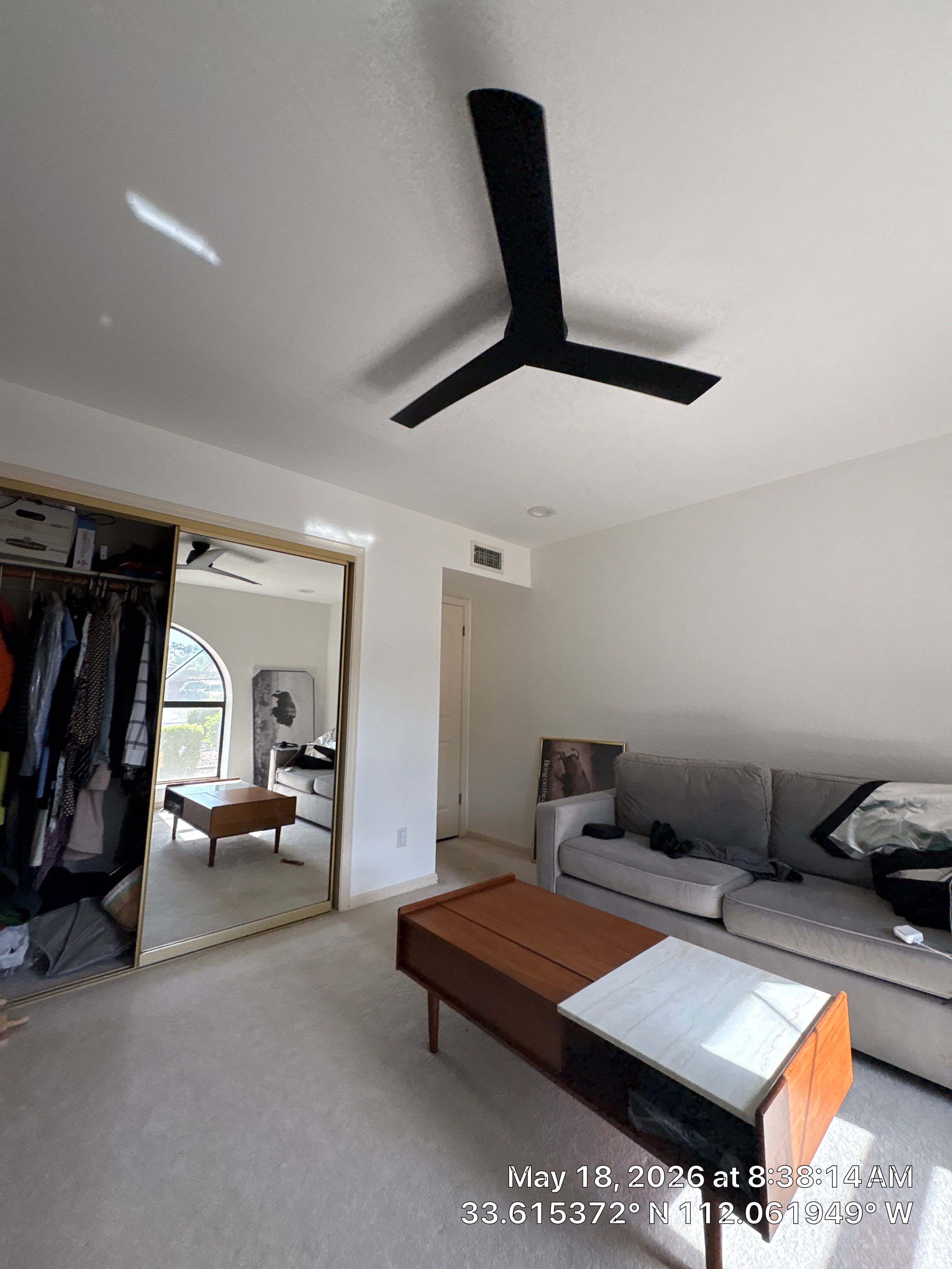 Modern Ceiling Fan and Media Wall Installation in Phoenix by CompanyCam Sales Demo